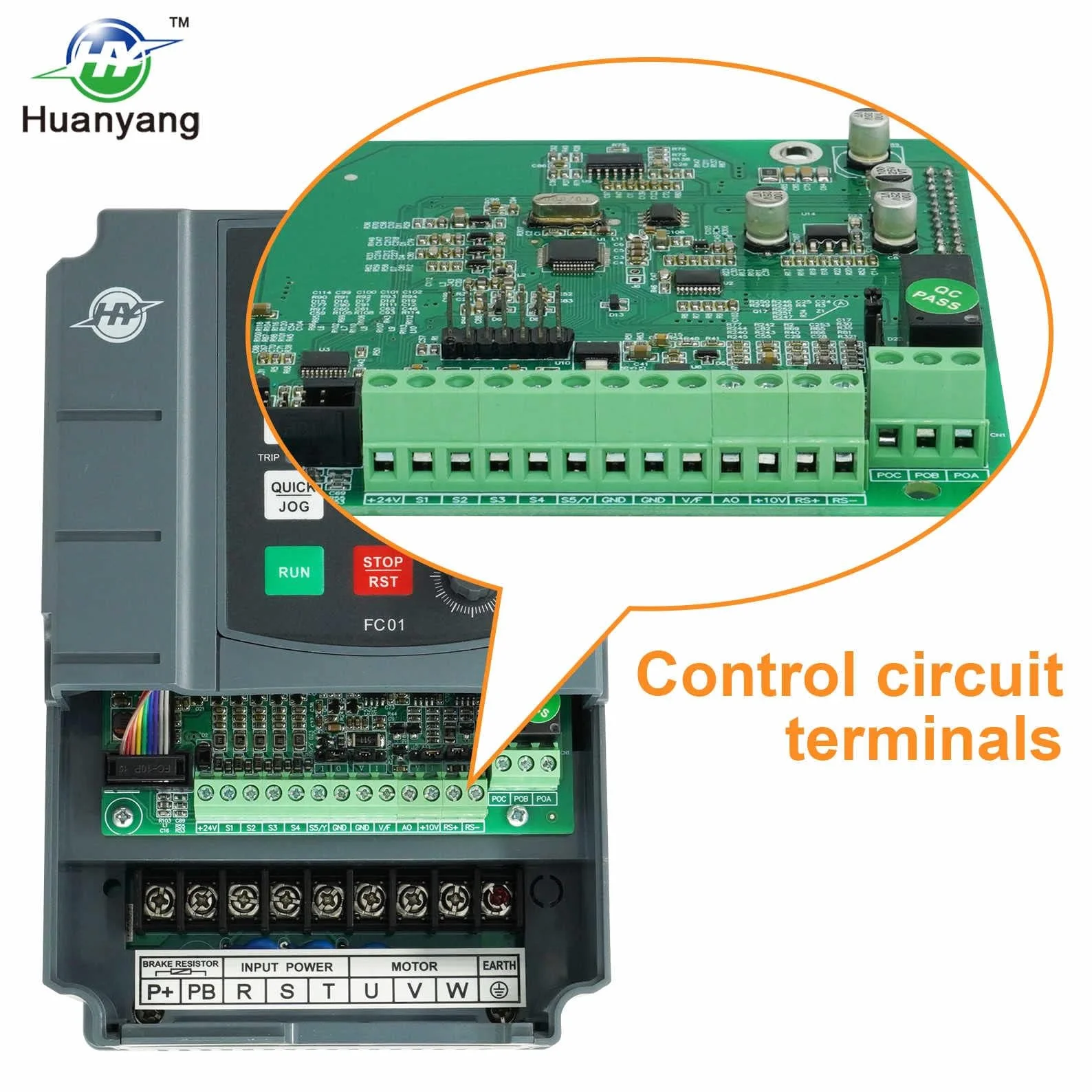 Huanyang VFD 400V 4.0KW 5.4PS, convertitore di frequenza computerizzato, controllo numerico computerizzato, motore CNC, convertitore inverter per motore mandrino, controllo velocità, serie FC01