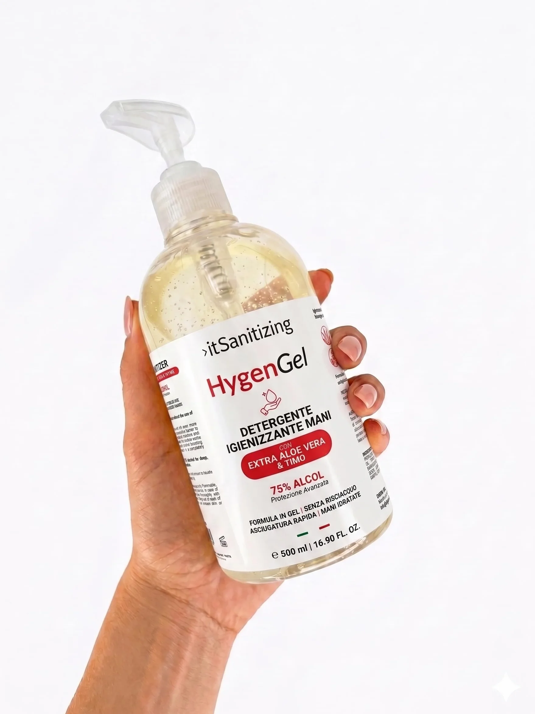 Hygien Gel Alcool 75% z Aloe Vera i Tymiankiem - 4 x 500 ml Bez Spłukiwania