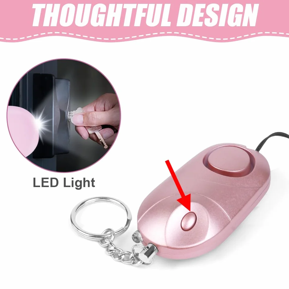 Flintronic Allarme Personale, 2 Pezzi Allarme Antiaggressione da Donna, 140dB Alarm Ricaricabile Sirena, Alarm di Sicurezza Portachiavi con Luce LED per Anziani, Bambini, Donne