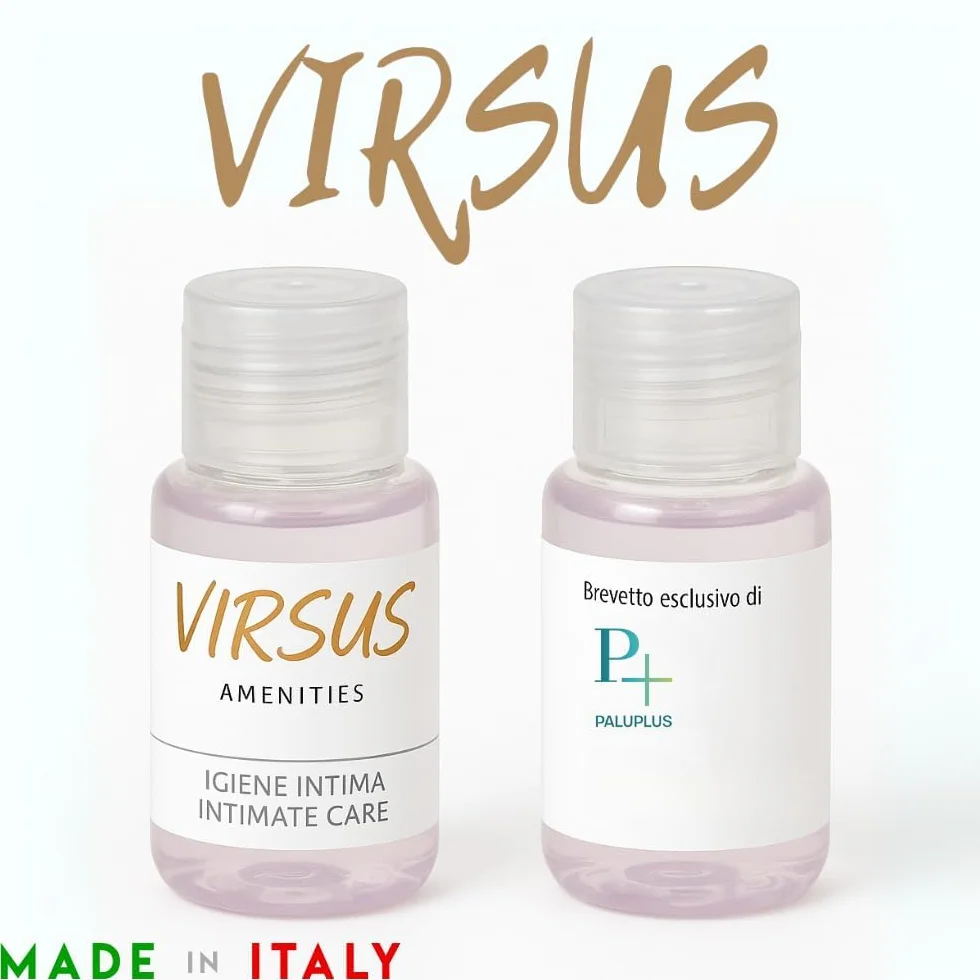 Virsus Flaconi Igiene Intima 20 ml, Flaconcini con Tappo Richiudibile per Hotel B&B Linea Cortesia 50 pezzi