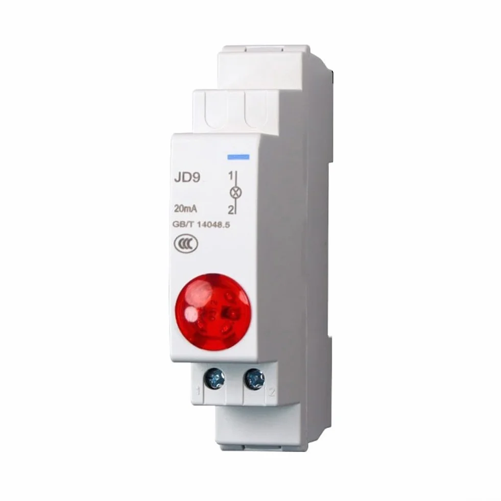 JD9 Serie Din Rail Mount Lampada di Segnale 24V AC DC Indicatore Luce Con Lunga Durata Per Controllo Industriale E Per Applicazioni Segnali Pilota (Rosso)