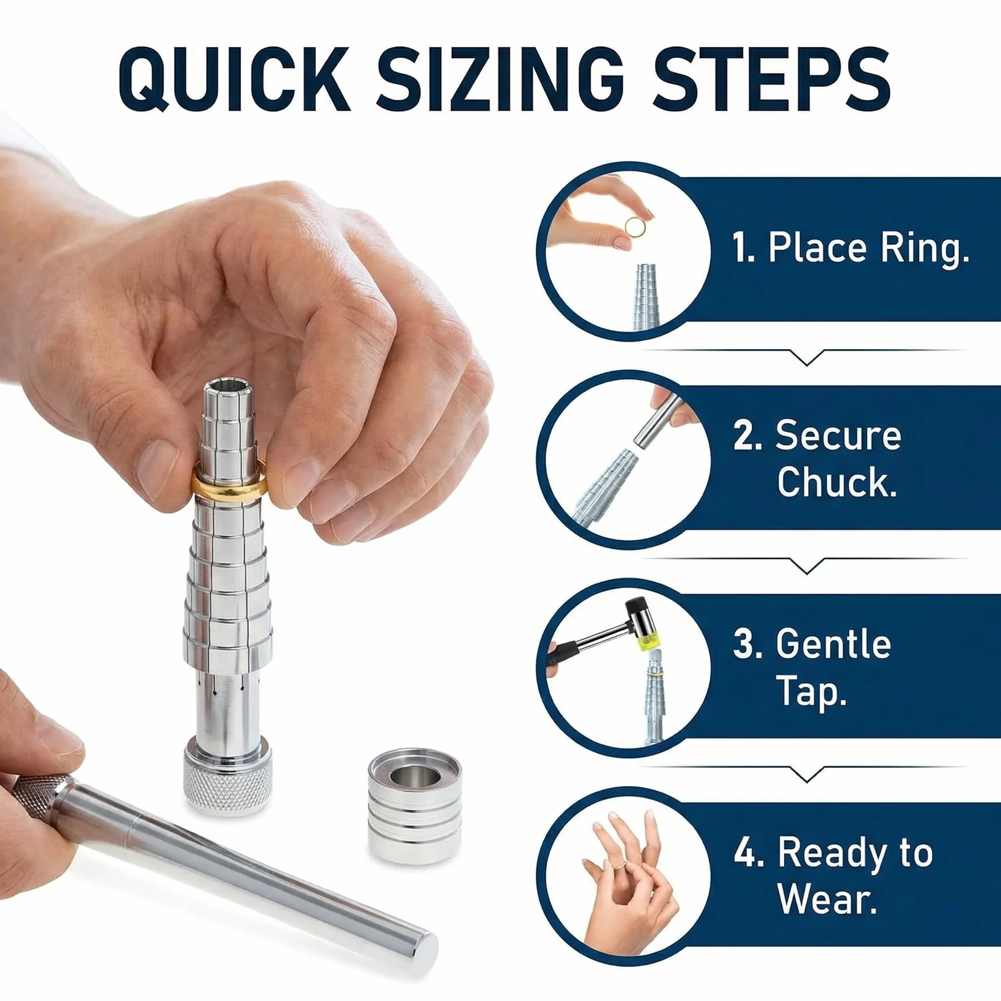 Profesjonalny Ring Sizer Set 3 Pz Espansore Manuale 17-24 mm