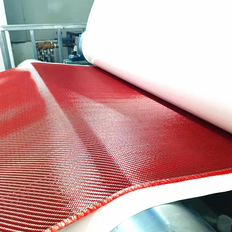 Tessuto ibrido misto in fibra di carbonio kevlar rosso, 3K 200gsm, tessuto twill 2x2, larghezza 50 cm x 1 m