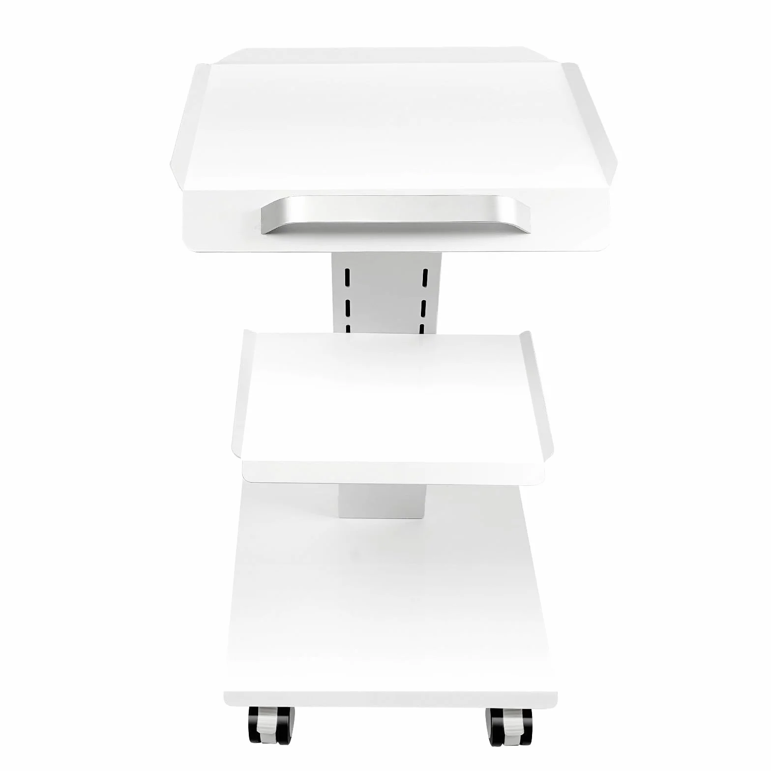 Carrello multifunzione a 3 livelli, carrello da laboratorio con prese e ripiano per strumenti, carrello clinico rotante, per strumenti di bellezza medici, 41 x 36 x 77 cm, bianco