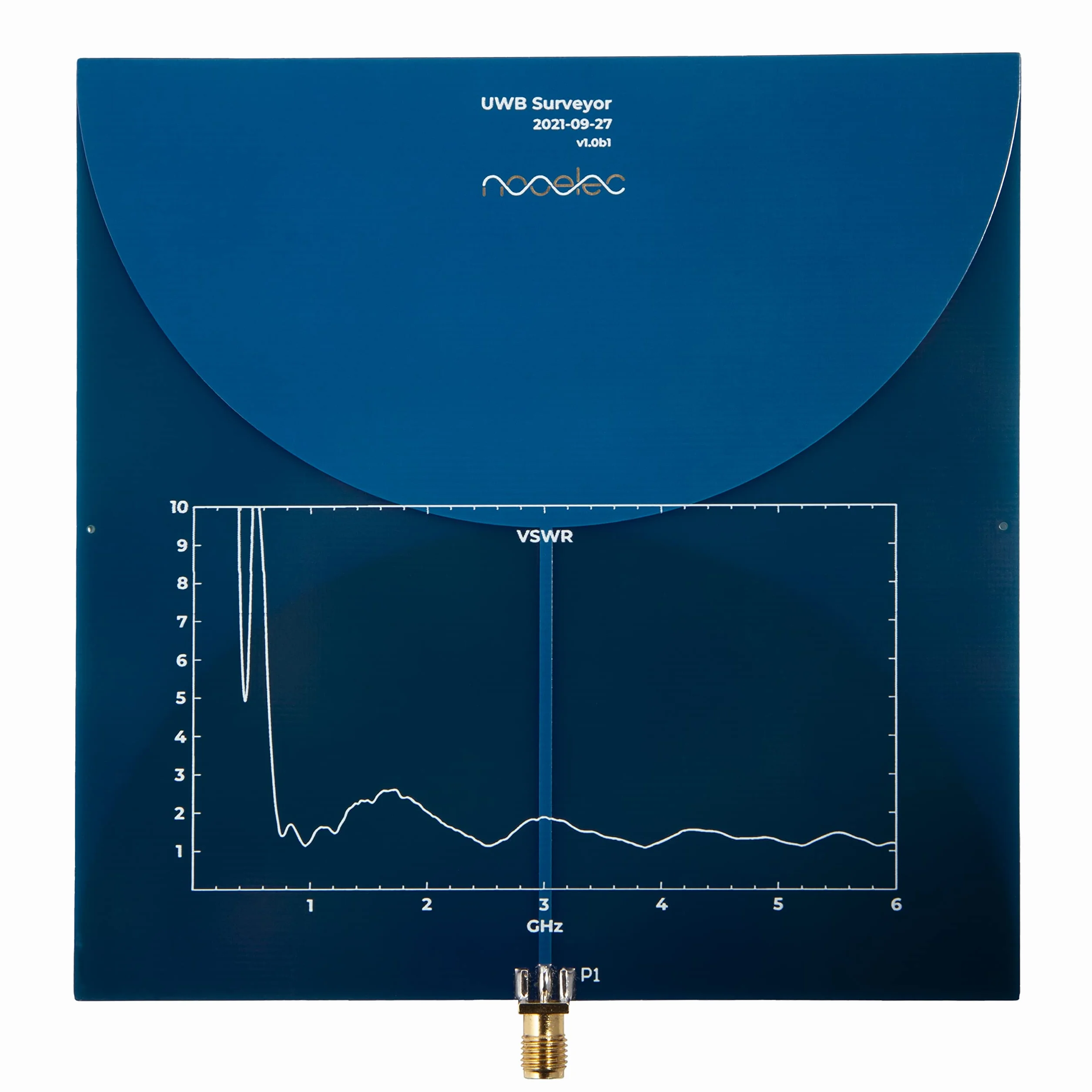 Nooelec UWB Surveyor Antenna - Antenna PCB Biconica a Basso Profilo con Larghezza di Banda Estremamente ampia. Frequenza da 700MHz a 10GHz, Guadagno Medio di 3 dBi. Molto Piccolo e Portatile