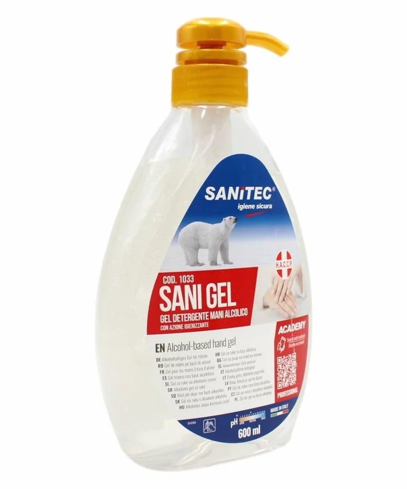Sanitec Igiene Sicura Gel Mani 77% Alcol Trasparente 600 ml