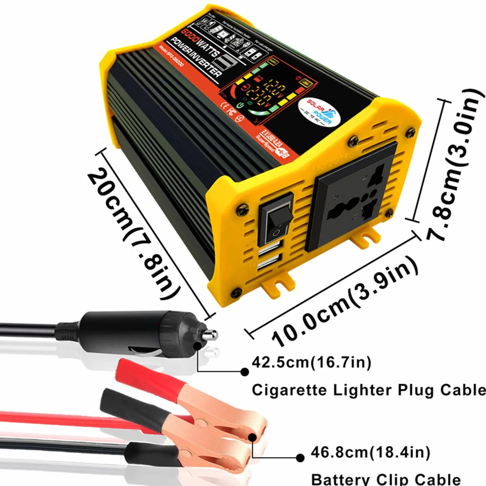 Impianto solare completo da 6000 W, kit indipendente dalla rete, 18 V, 18 W, pannello solare 12/24 V, 30 A, regolatore di carica solare da 110 V/220 V, pannello solare