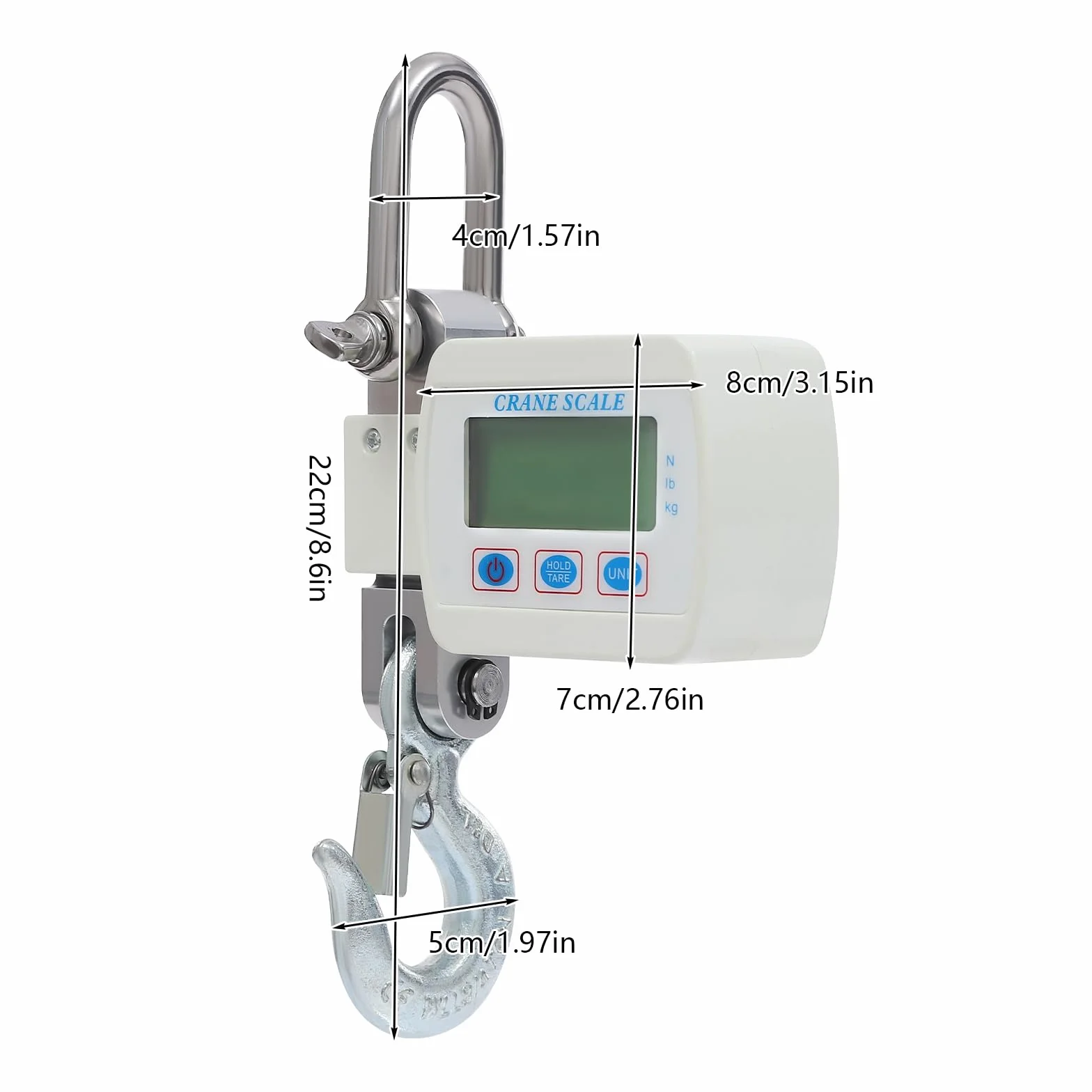 Bilancia sospesa elettronica 500 kg con telecomando gancio professionale ricaricabile