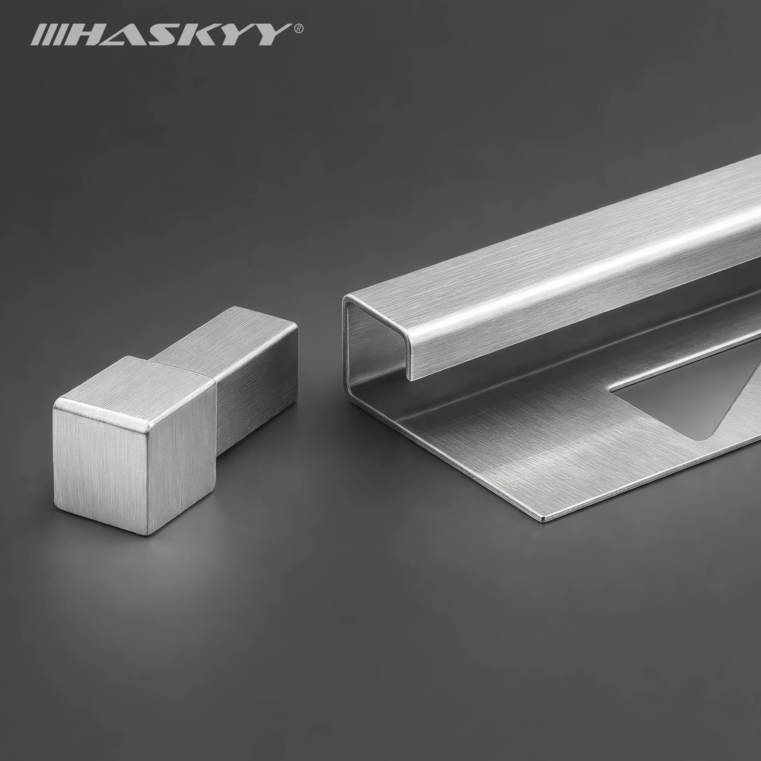 HASKYY Kątownik do listwy gresowej ze stali nierdzewnej V2A szczotkowany kwadratowy uniwersalny 11 mm