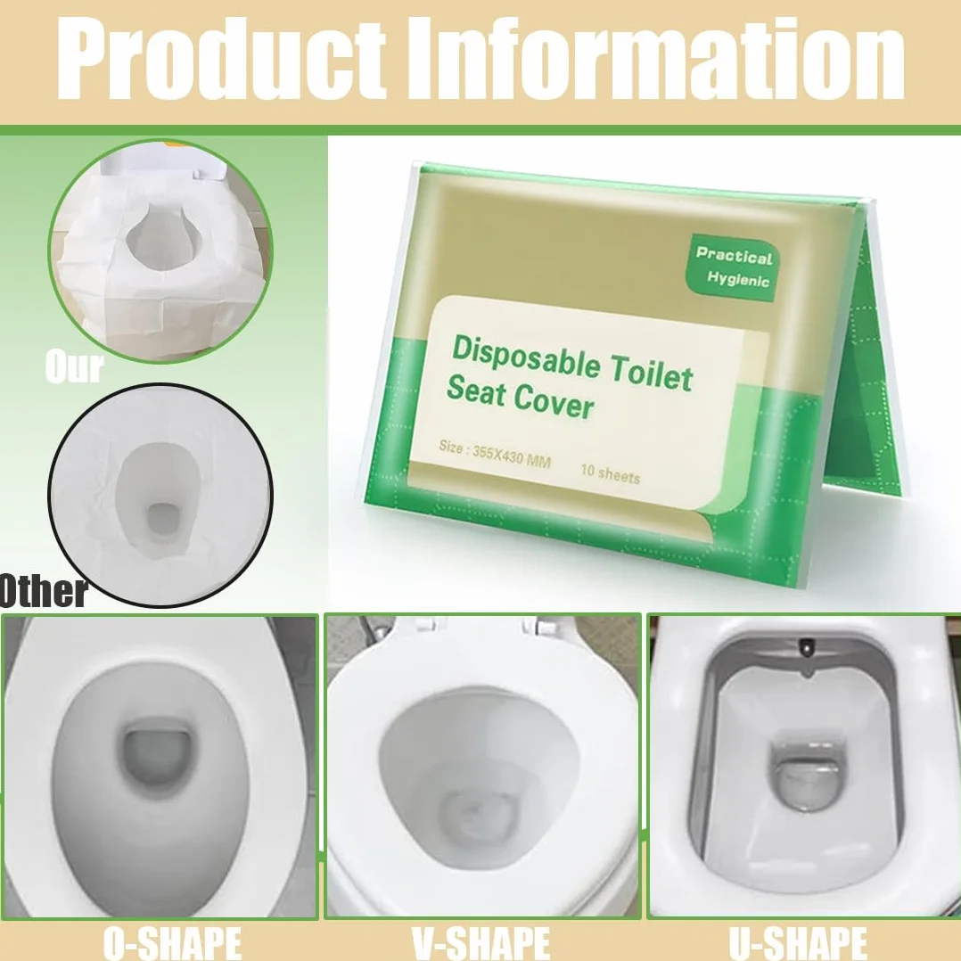 Copriwater Usa e Getta Biodegradabili Viaggio Coprisedile Carta per Adulti Bambini WC Hotel Bagni Pubblici