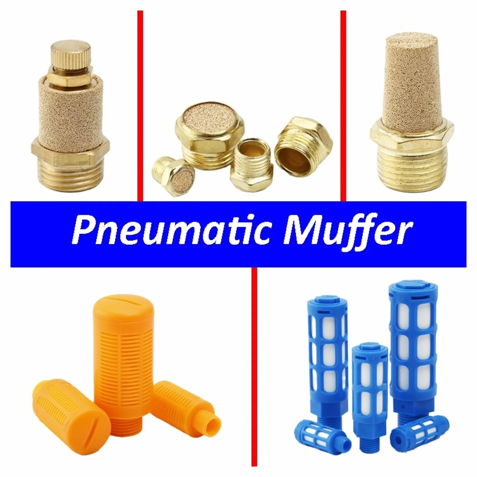 Silenziatore pneumatico in ottone BSP 1/4" Filtro antirumore