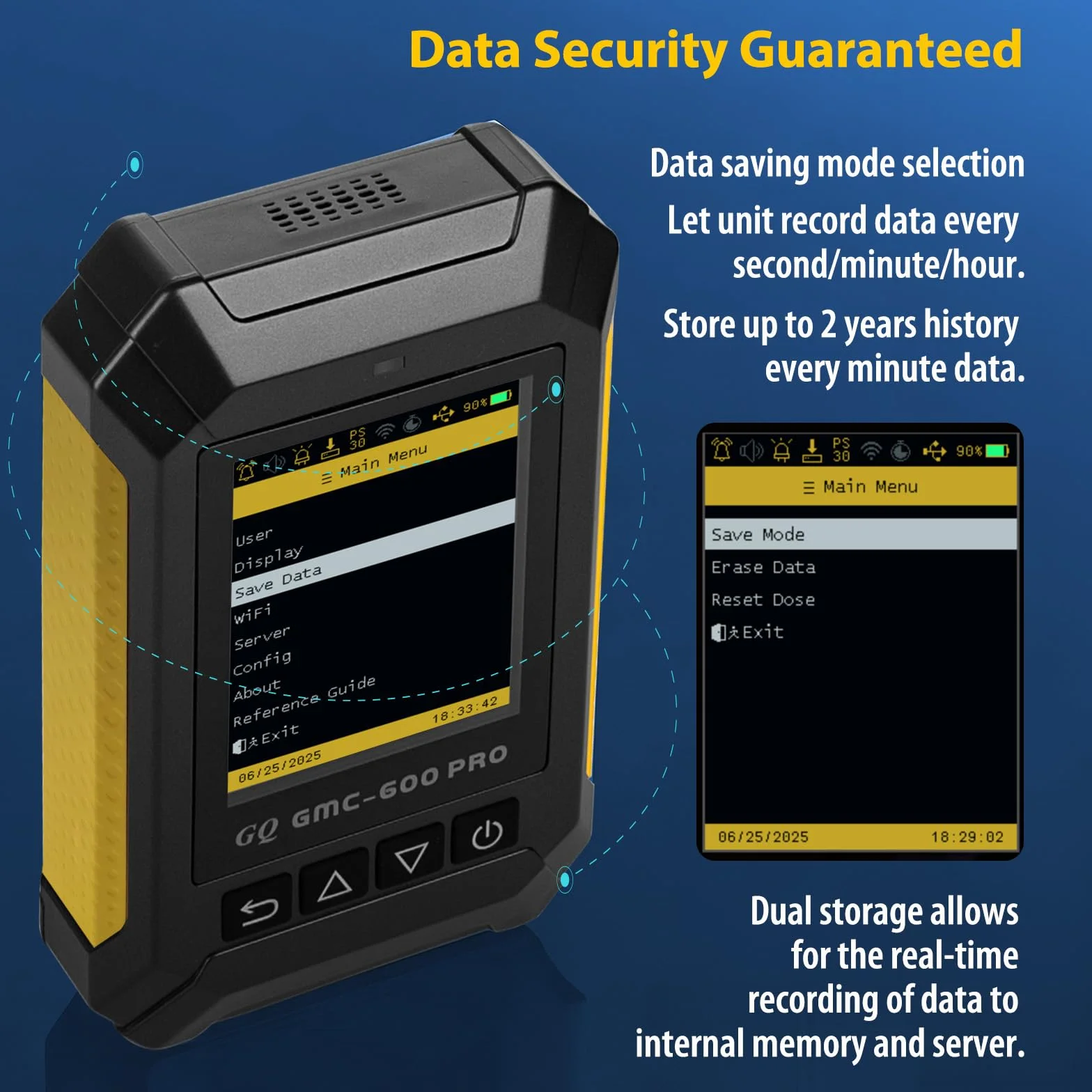GQ GMC-600 PRO Contatore Geiger Rilevatore di Radiazioni Nucleari Dosimetro per Alpha, Beta, Gamma, Radiazioni a Raggi X Portatile Monitor con Dati in Tempo Reale, Condivisione Globale dei Dati