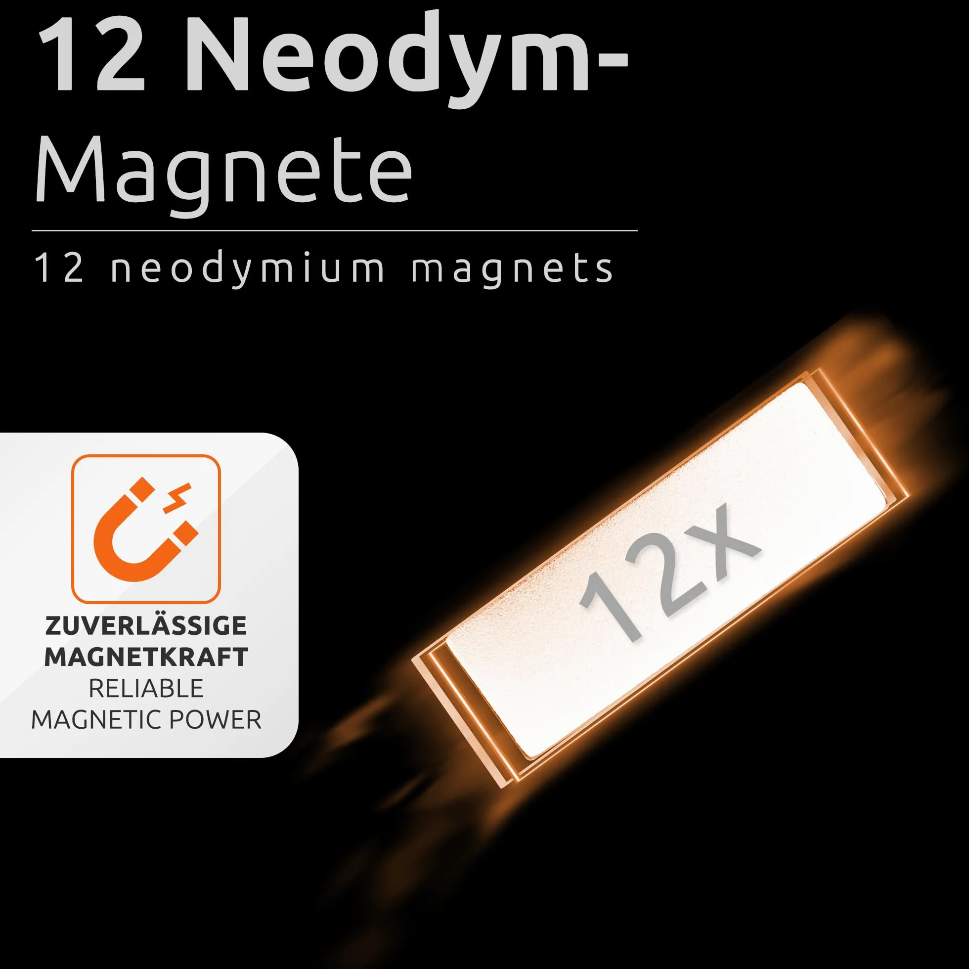 ECENCE Magneti adesivi al neodimio 12 pezzi 30x10x1mm - Forti Calamite Magnete - magneti a rettangolo con película per la presentazione per famiglia, Frigo, Artigianato e la Decorazioni