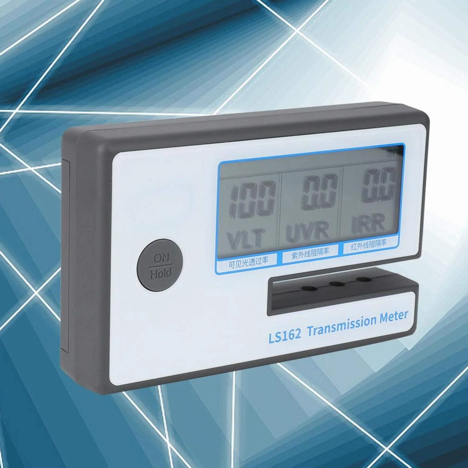 LS162 Misuratore di tinta per finestra digitale, Akozon tester di trasmissione del film solare Tester di rifiuto IR VLT UV