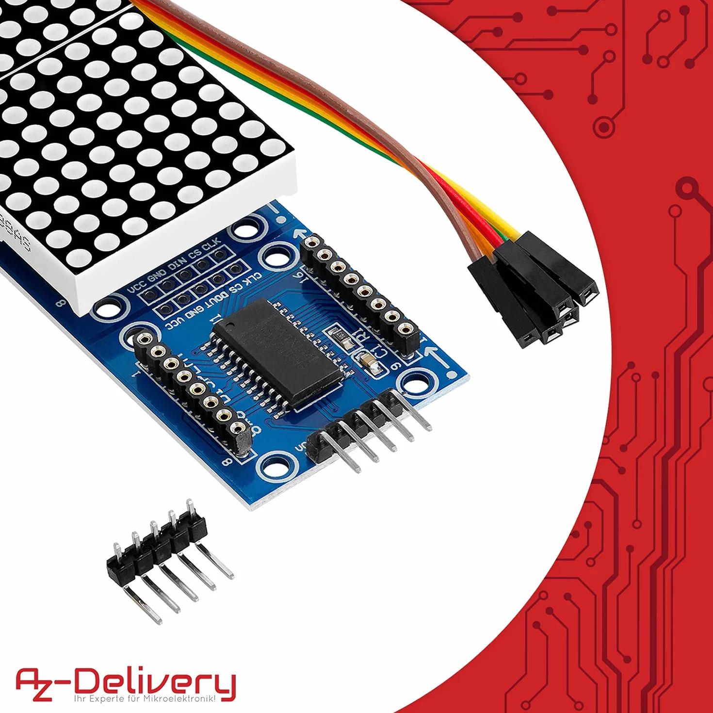 AZDelivery AZ-MAX7219 8x32 4 in 1 Dot Matrix LED Display Modulo Display compatibile con Arduino incluso un E-Book!
