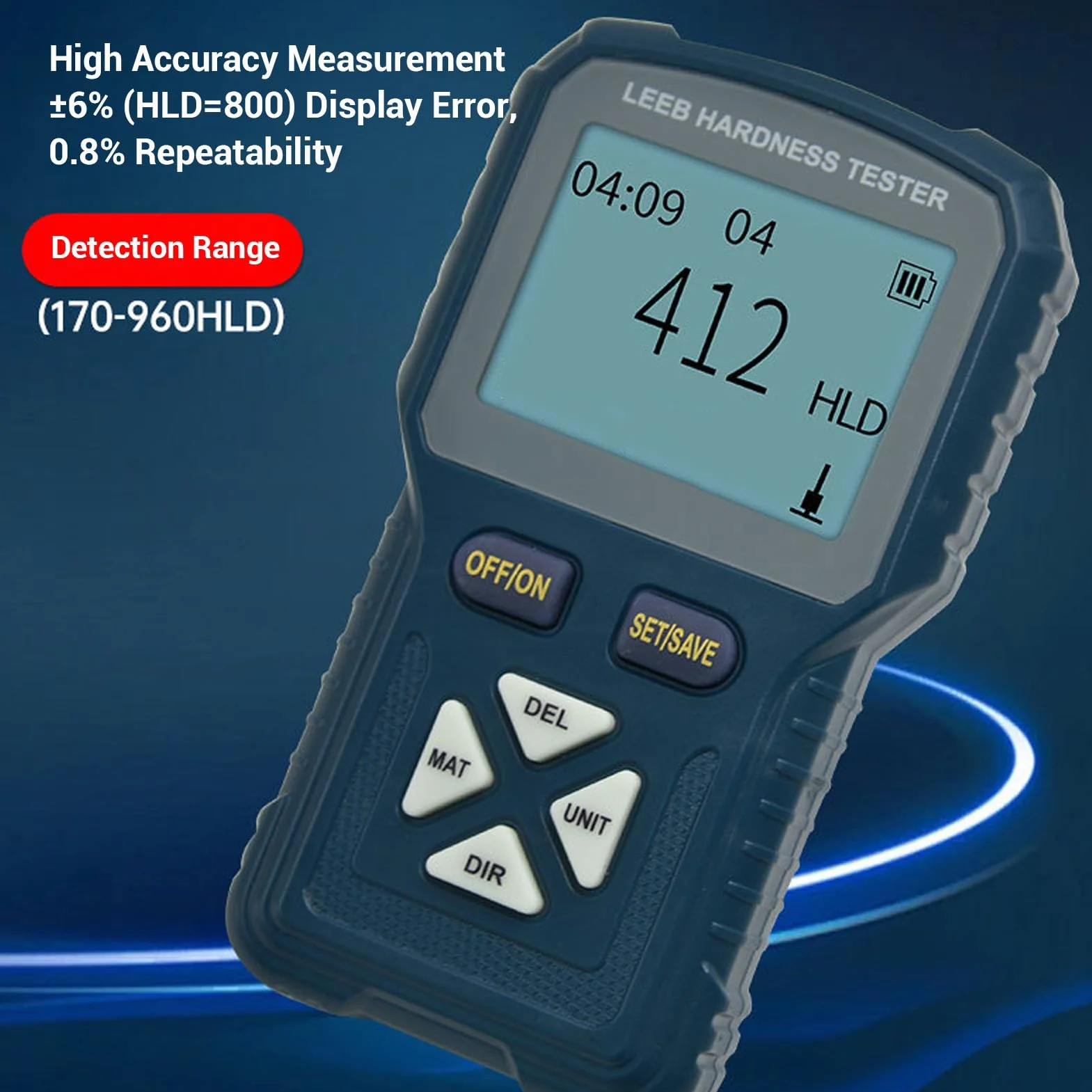 Durometro Digitale HLD HRC HRB Portatile LCD per Misuratore di Durezza Metalli