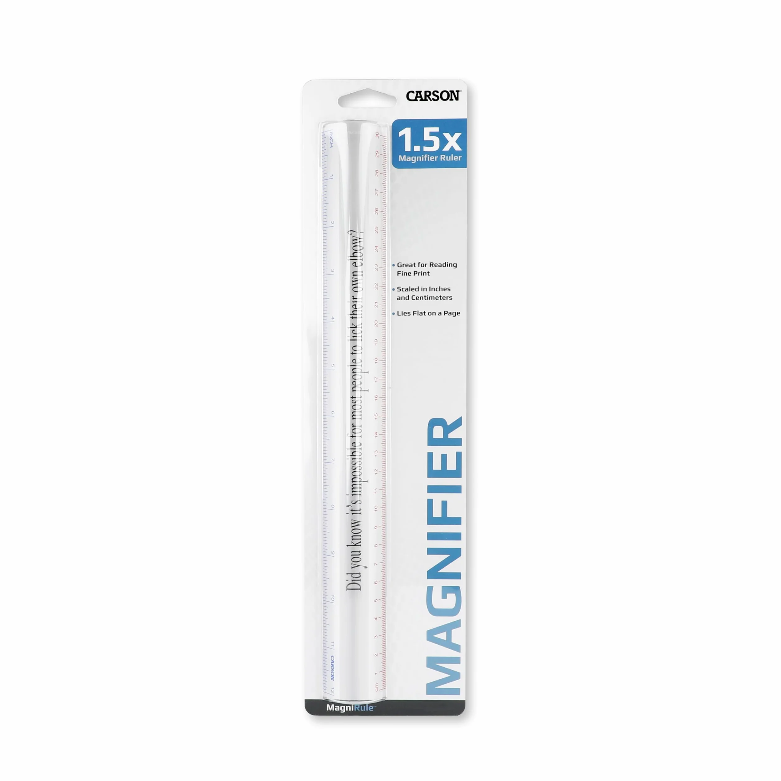 Carson MagniRule lente d’ingrandimento 1,5x a barra con righello 30 cm