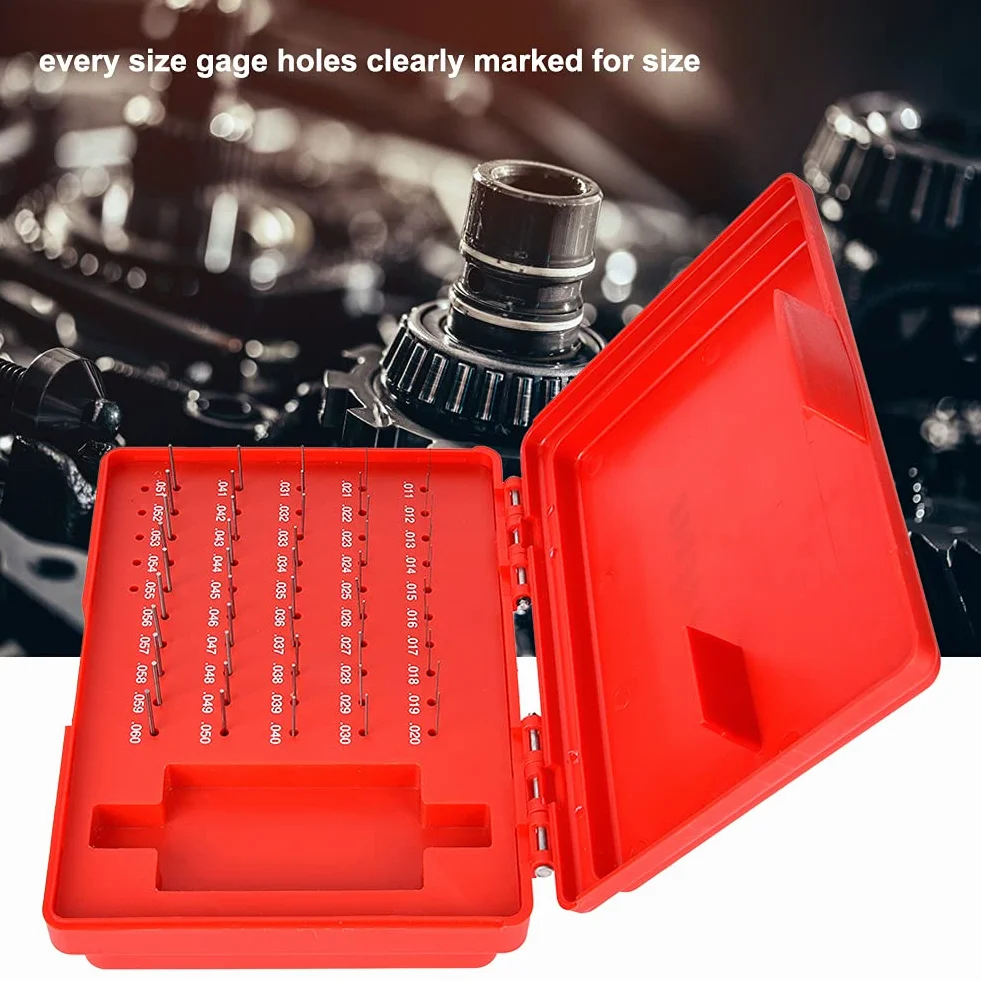 Set di Calibri a Spina in Acciaio Gcr15 50 Pezzi Precisione M0 0,011-0,060 Pollici