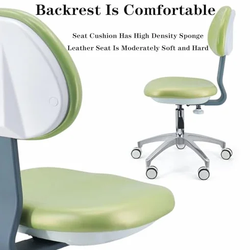Sedia girevole 360° per assistente dentistico in pelle PU