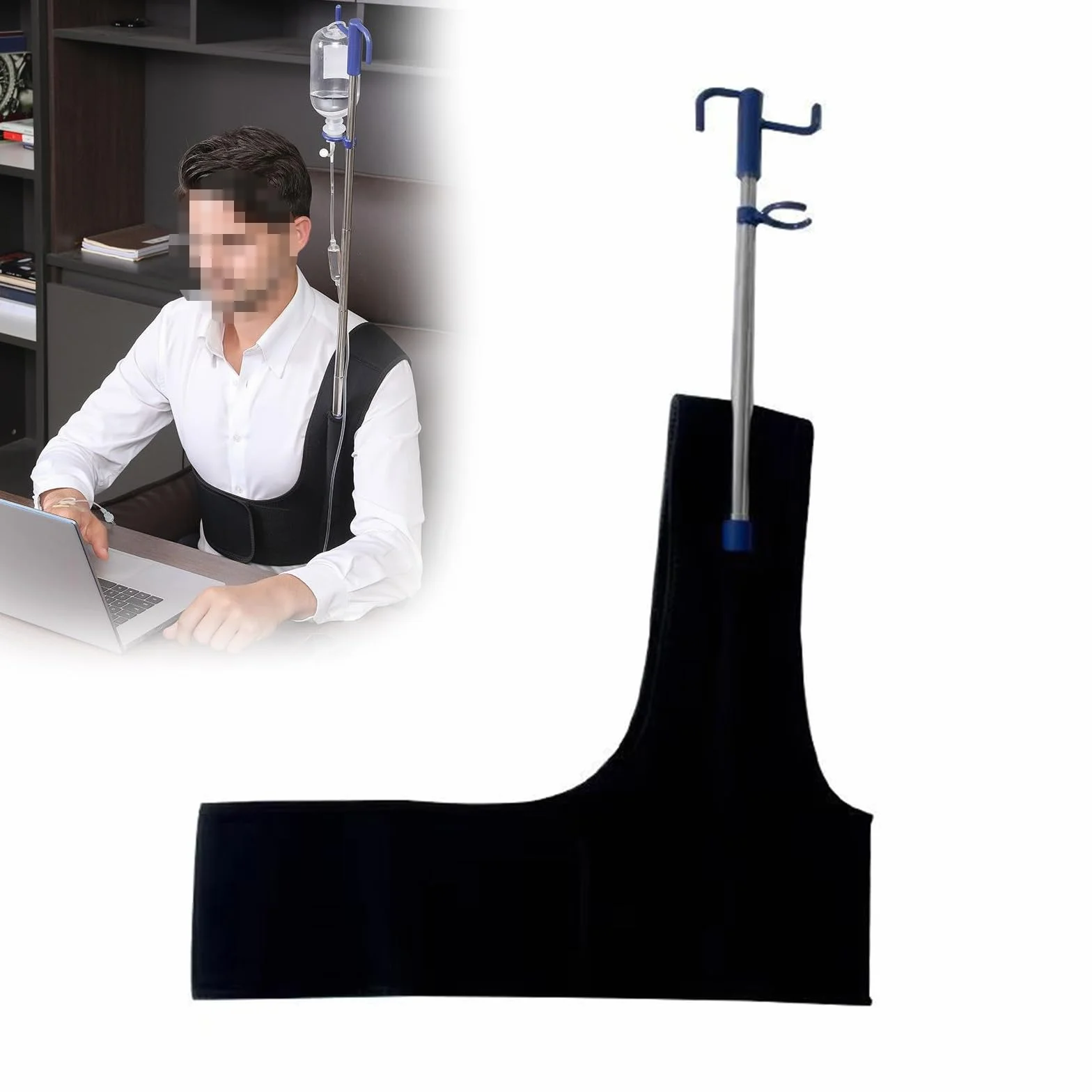 Asta Porta Flebo Portatile, Domiciliare Supporto Fleboclisi Regolabile, Supporto per Tubo di Alimentazione, Supporto per Asta Portaflebo Pieghevole per Clinica, Assistenza Domiciliare e Viaggi