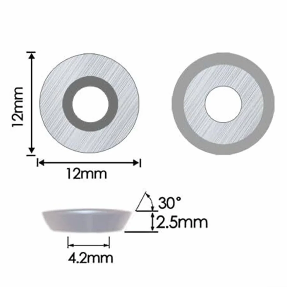 Inserti rotondi in carburo per tornio, diametro 12 mm, compatibili con Ci3 serie 6400, confezione da 10