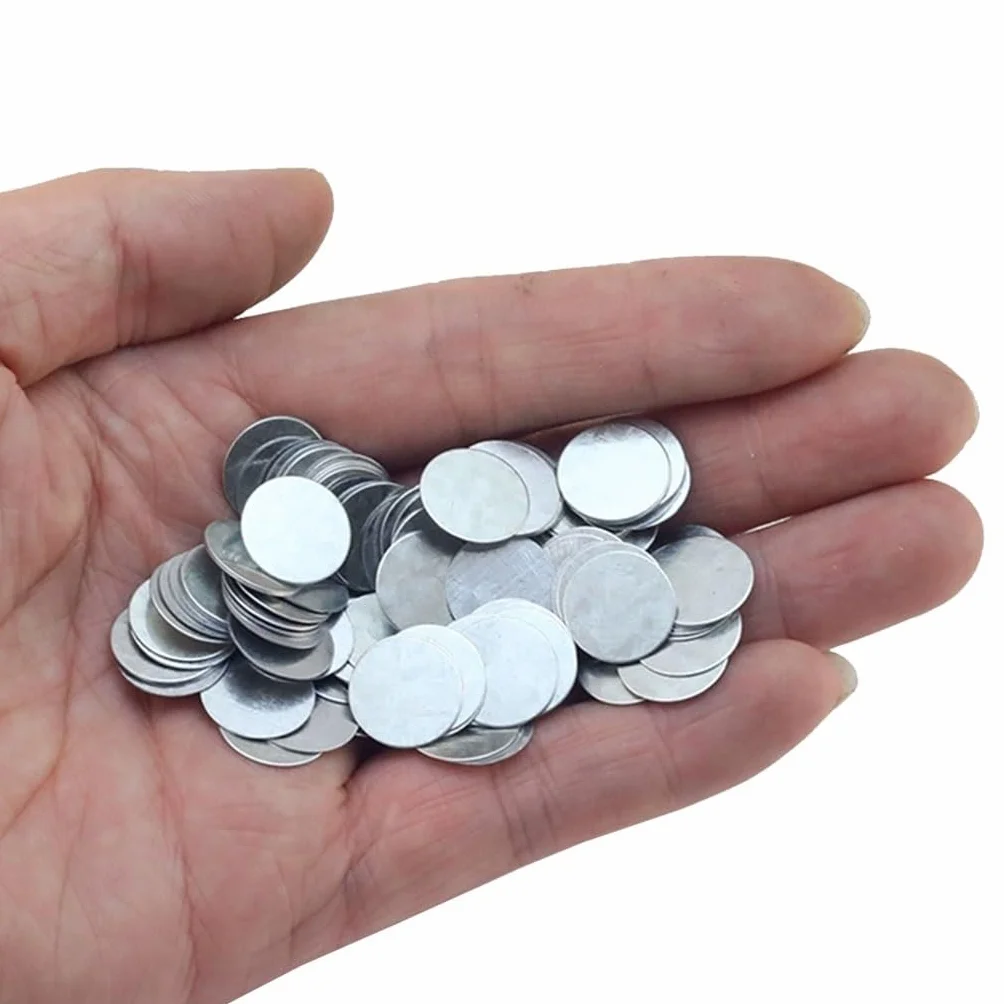 Lamiera di Ferro Rotonda Ultrasottile 100 Pezzi 0,5 mm Lamina Rettangolare 10x0,5mm per Magneti