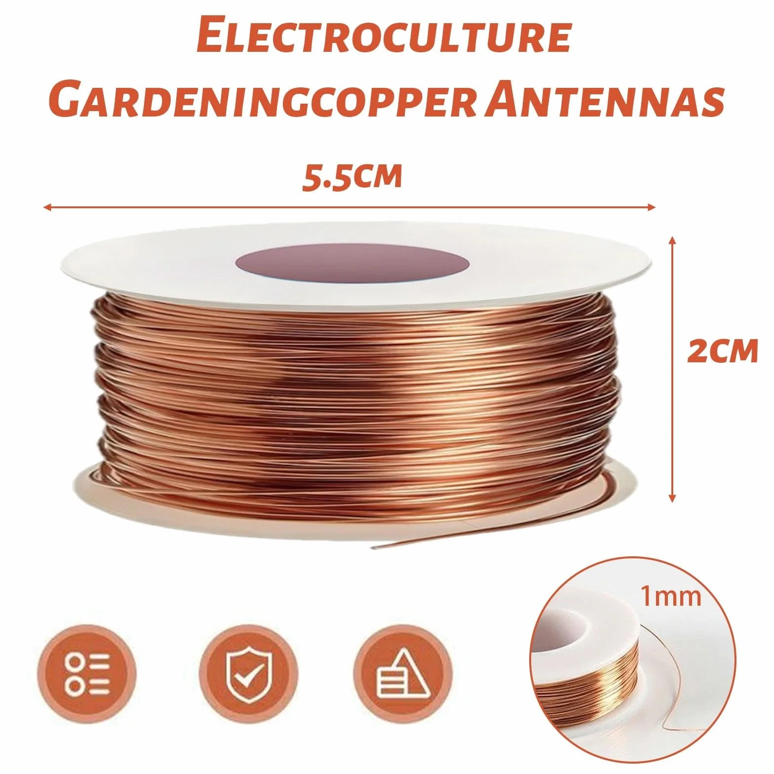 Filo di Rame Puro Nudo 1mm x 20m T2 Non Smaltato Filo Metallico per Bigiotteria Saldatura Elettrocultura Giardinaggio Gioielli Fai da Te Esperimenti
