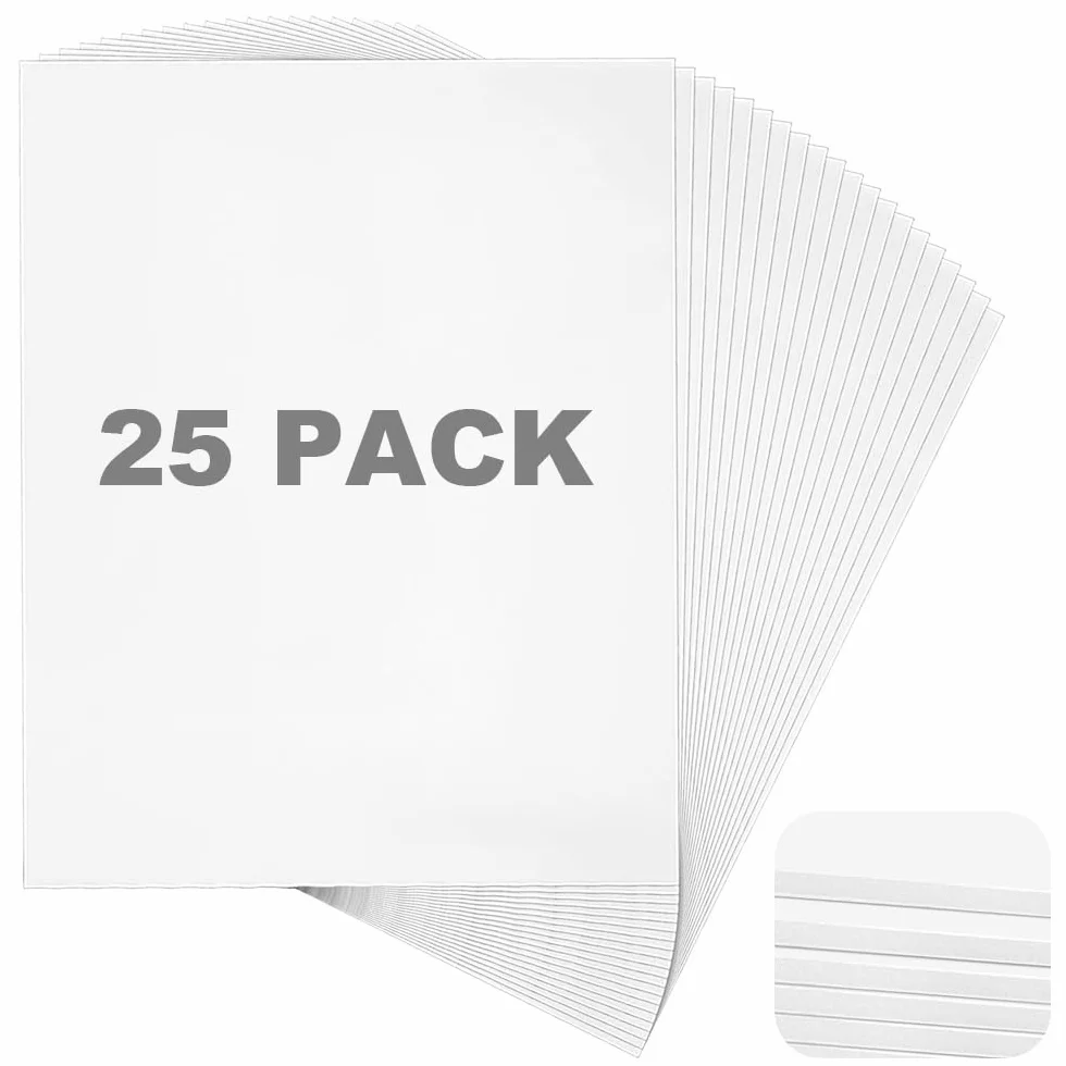 LPAMABA 25 Pz Pannelli in Schiuma Rigida da A4,Tavola in Schiuma A4 da 5mm,Rettangolo in Schiuma Bianco,Schiuma Leggera per Presentazioni per Progetti Artistici, Matrimoni, Progetti Scolastici
