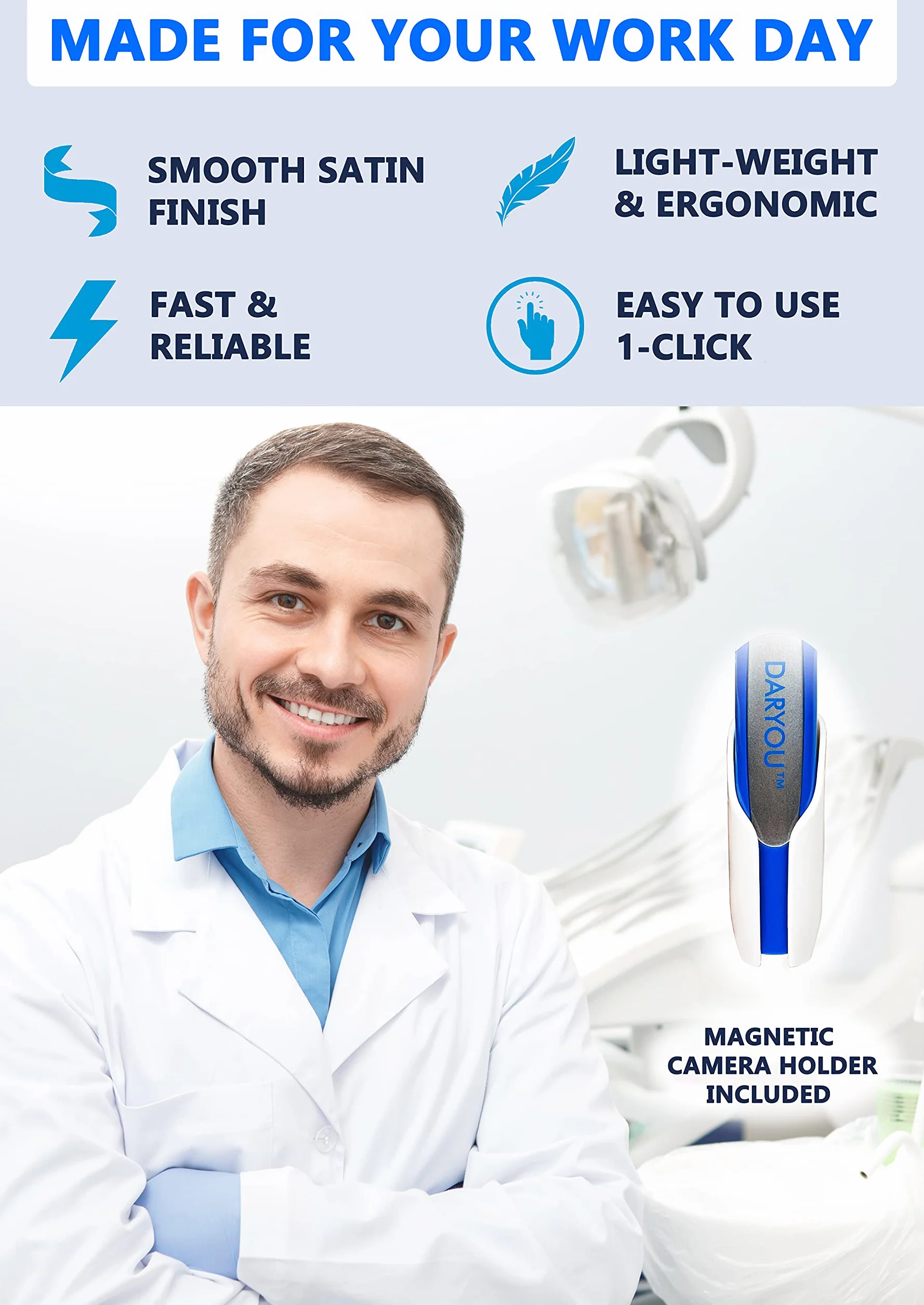 DY-50 - Fotocamera intraorale per fotocamera dentale. Il pulsante funziona davvero in Examine Pro, Logosw, DBSwin, Vixwin, Eaglesoft Dexis More.1 anno di garanzia di sostituzione