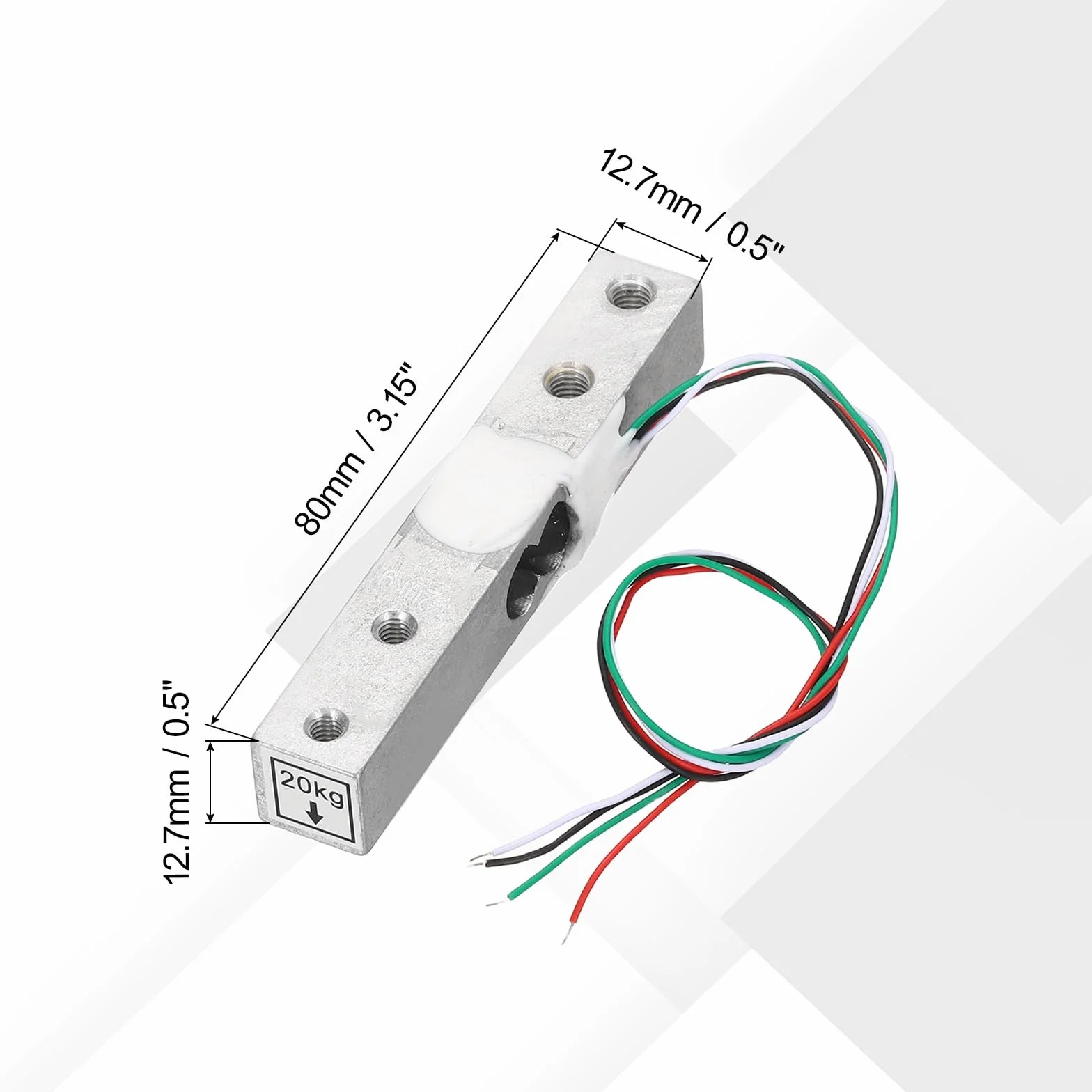 QUARKZMAN 4 Set Sensore Di Peso A Cella Di Carico Digitale 20KG + Modulo HX711 Sensore Di Pesatura 24 Bit Precisione A/D Doppio Canale 20x33 mm Per Kit Bilancia Elettronica Cucina Portatile