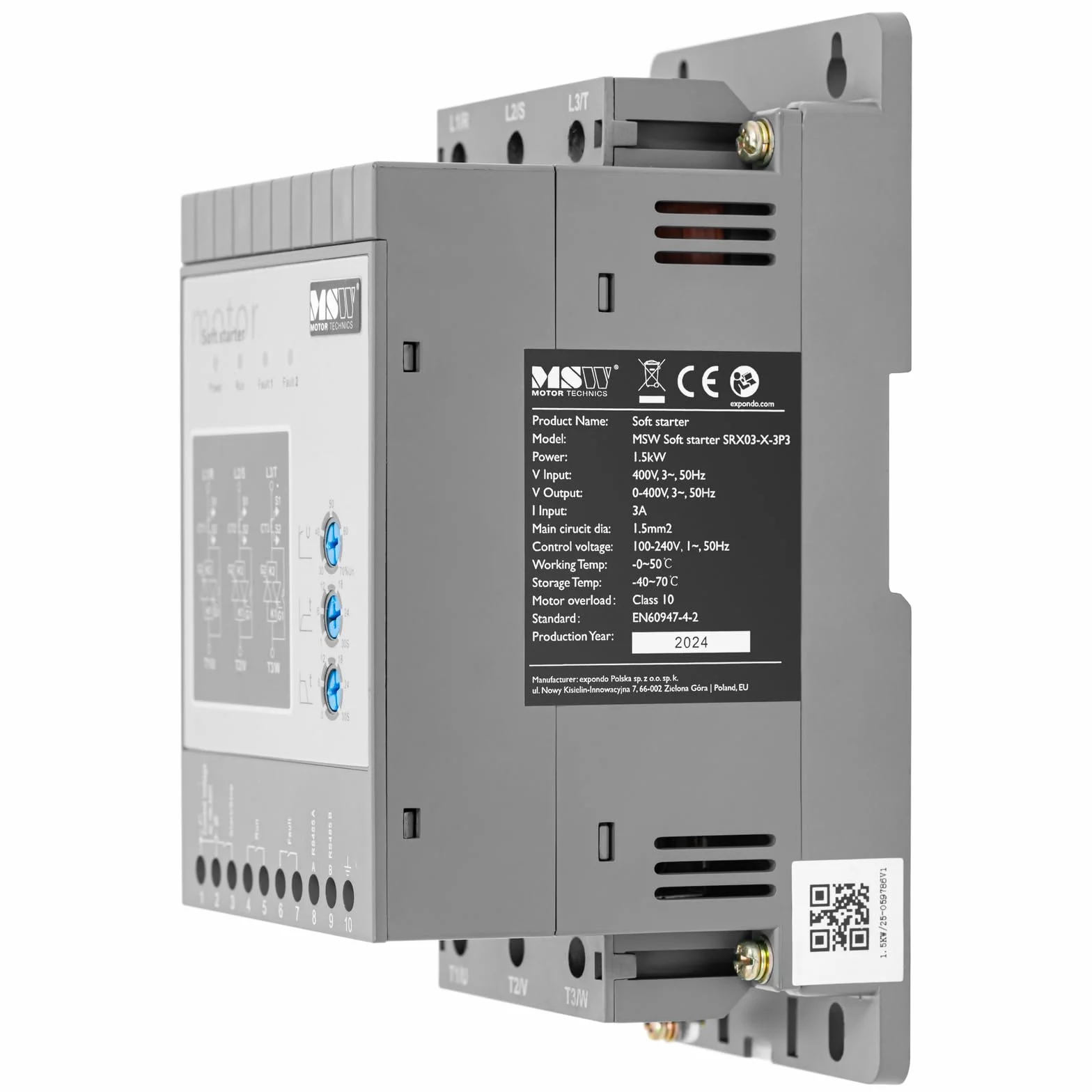 MSW Avviatore statico 400 V / 110 220 V 1,5 kW 3 A Avviatore statico per motore Soft starter Avviatori Soft-Starter