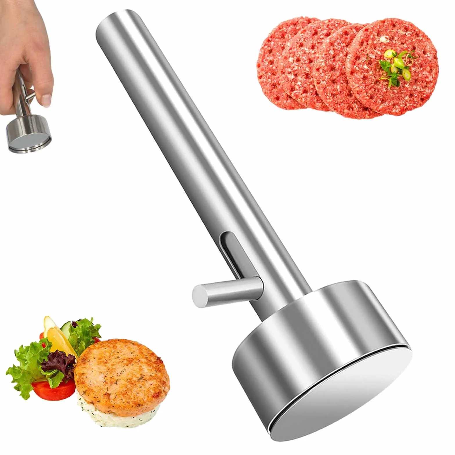 Porzionatore di Falafel, 4 cm Sagomatore in Acciaio Inox, Strumento No Appiccicoso, Riutilizzabile per Polpette, per Cucina di Casa e Ristorante