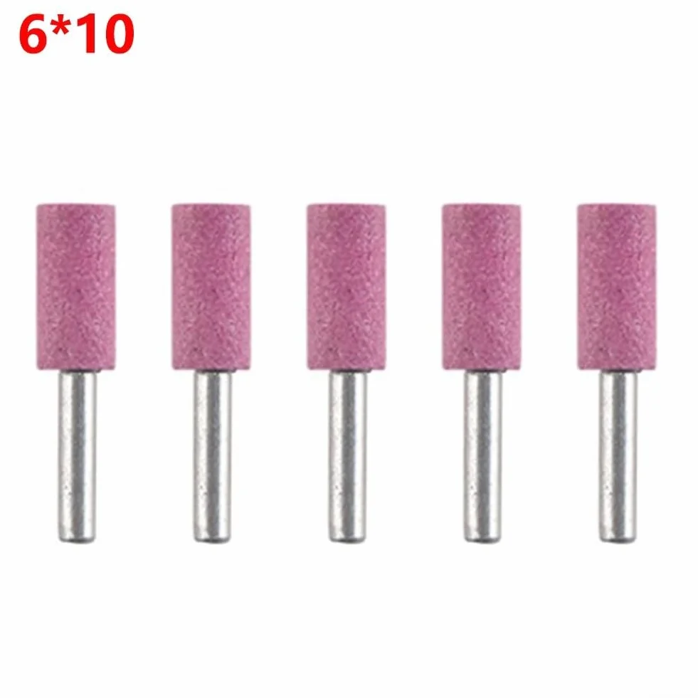 Mole abrasive con cilindri in pietra montati su gambo da 6 mm per lucidatura giada legno metallo (6 x 10)