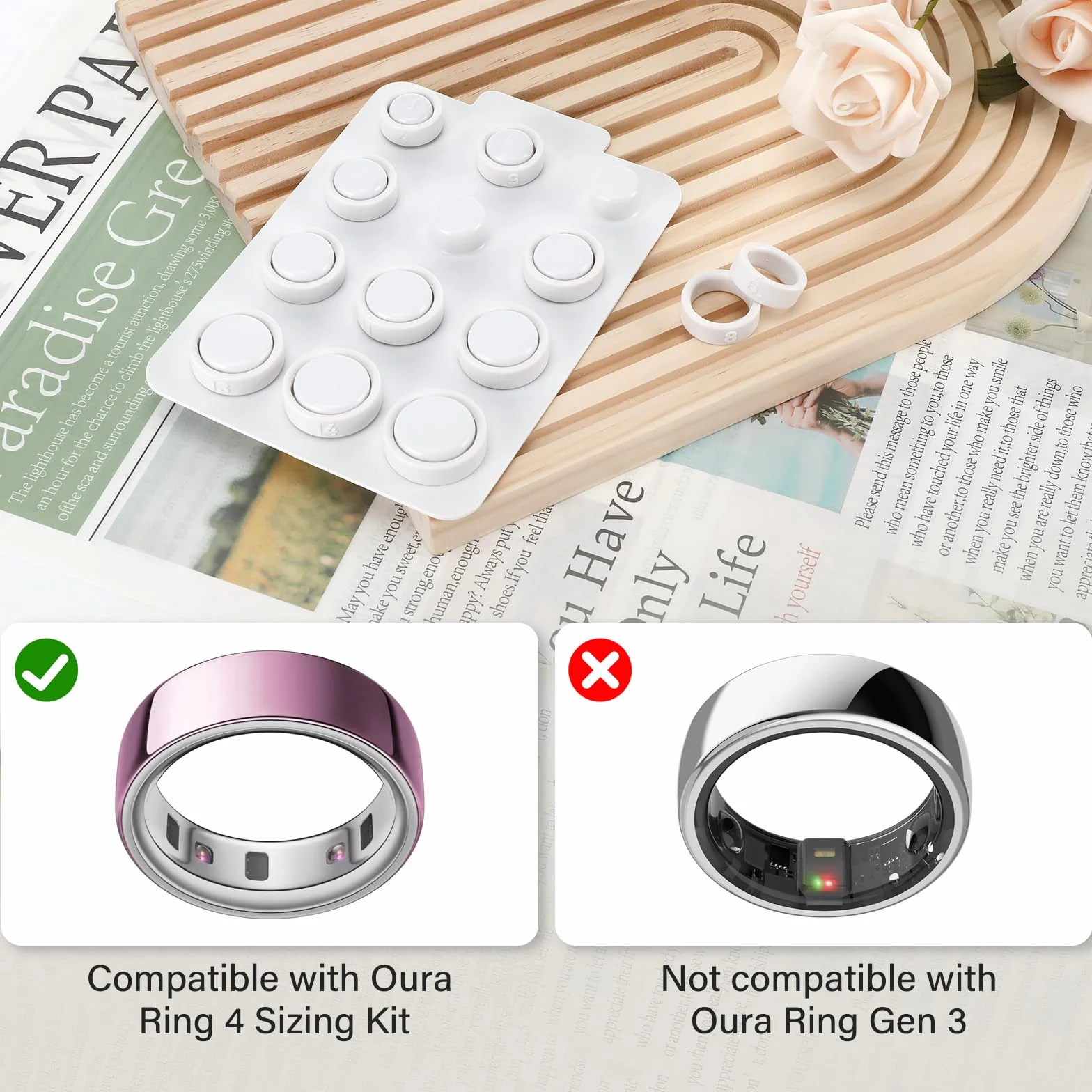 Zikenis Ring 4 Kit di misurazione anelli 12 misure