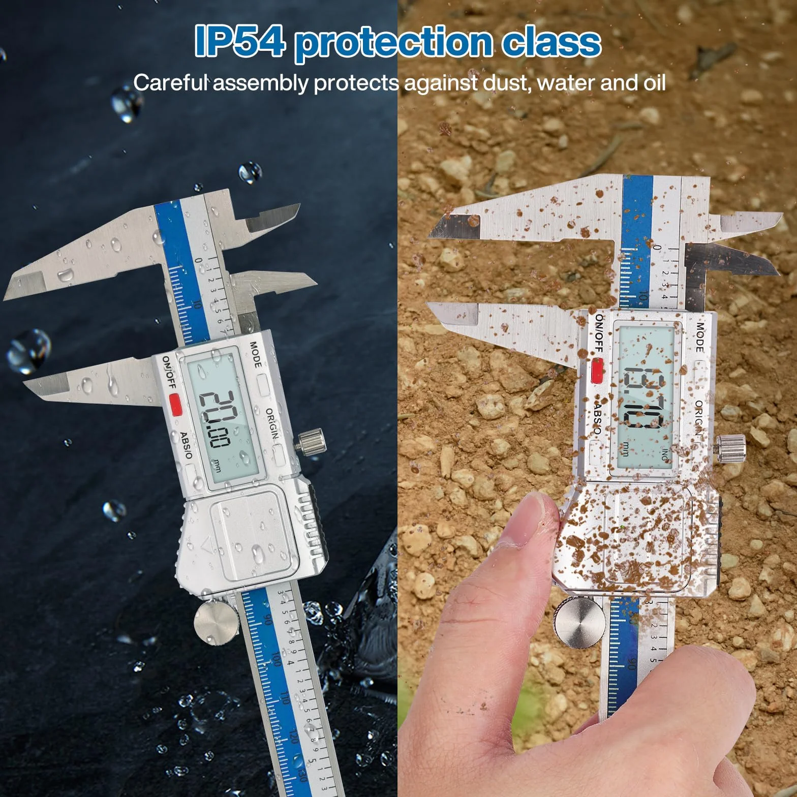 Calibro Digitale IP54 Impermeabile 150mm 6 Pollice Acciaio Micrometro Professionale