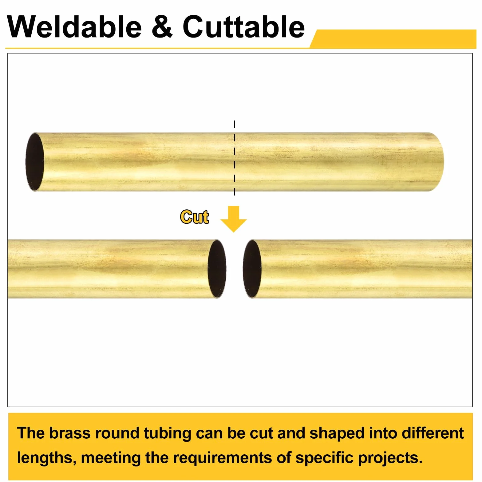 Tubo Tondo in Ottone H62 3mm x 0.5mm x 200mm QUARKZMAN 3 Pezzi per Progetti Fai-da-Te