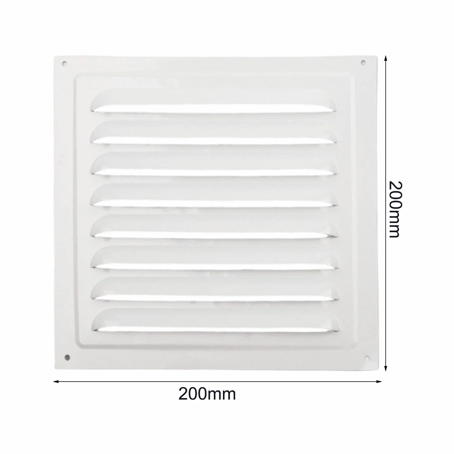 Elegante griglia di ventilazione per un migliore flusso d'aria, 20 x 20 cm, con zanzariera per soffitto e parete laterale, 2 pezzi, colore: bianco