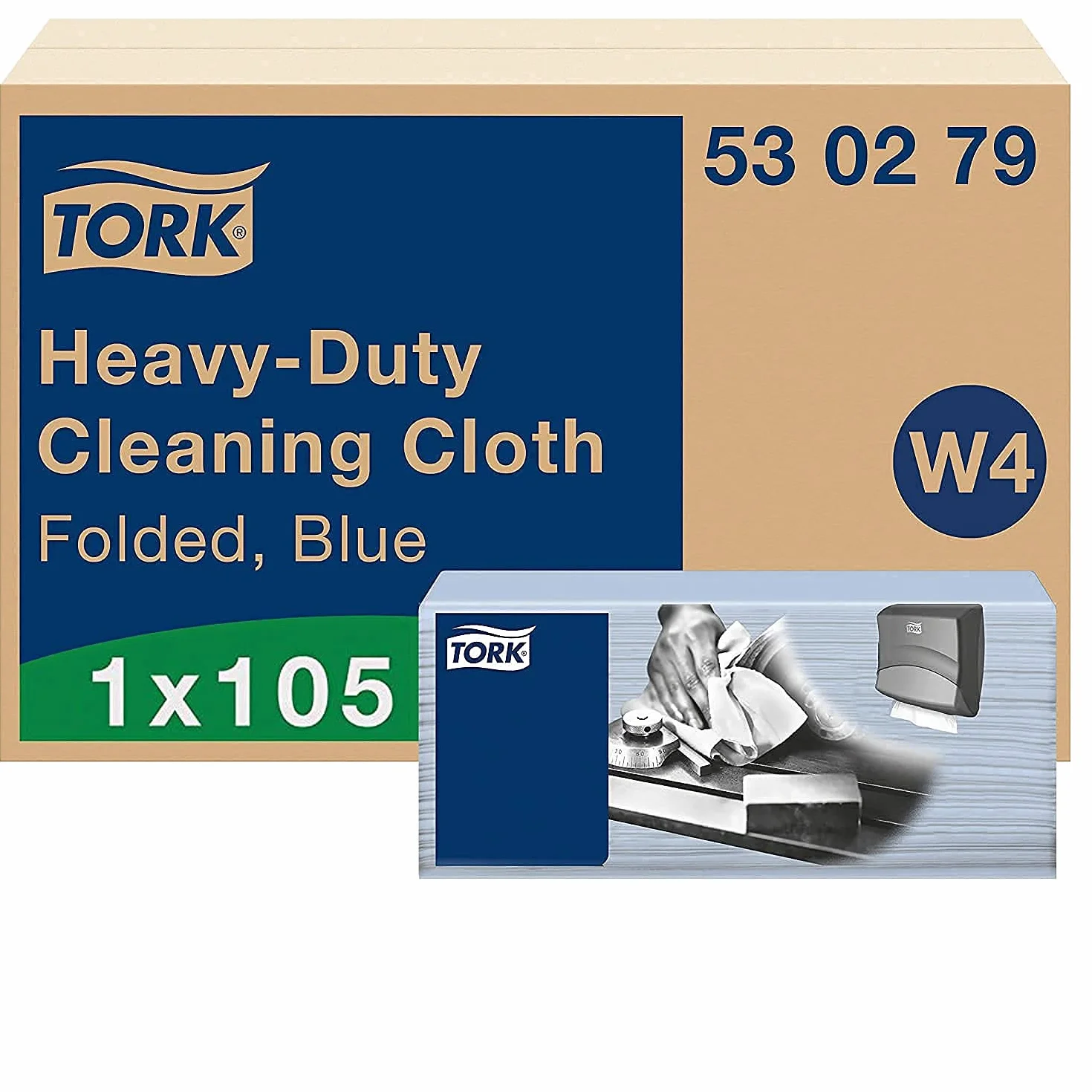 Tork Heavy-Duty Cleaning Cloth Blue W4, forte e assorbente, 1 x 105 panni, 530279