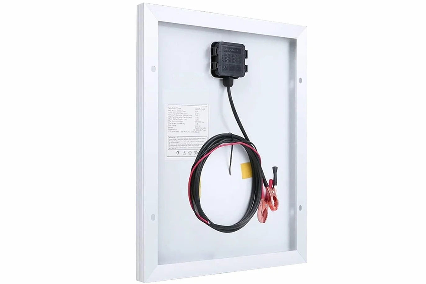 Yasta Pannello Solare Monocristallino 12V 30W per Barche, Camper e Auto - Kit Caricabatterie con Pinze a Coccodrillo - Modulo Fotovoltaico Impermeabile IP65 per Mantenimento Carica Batteria