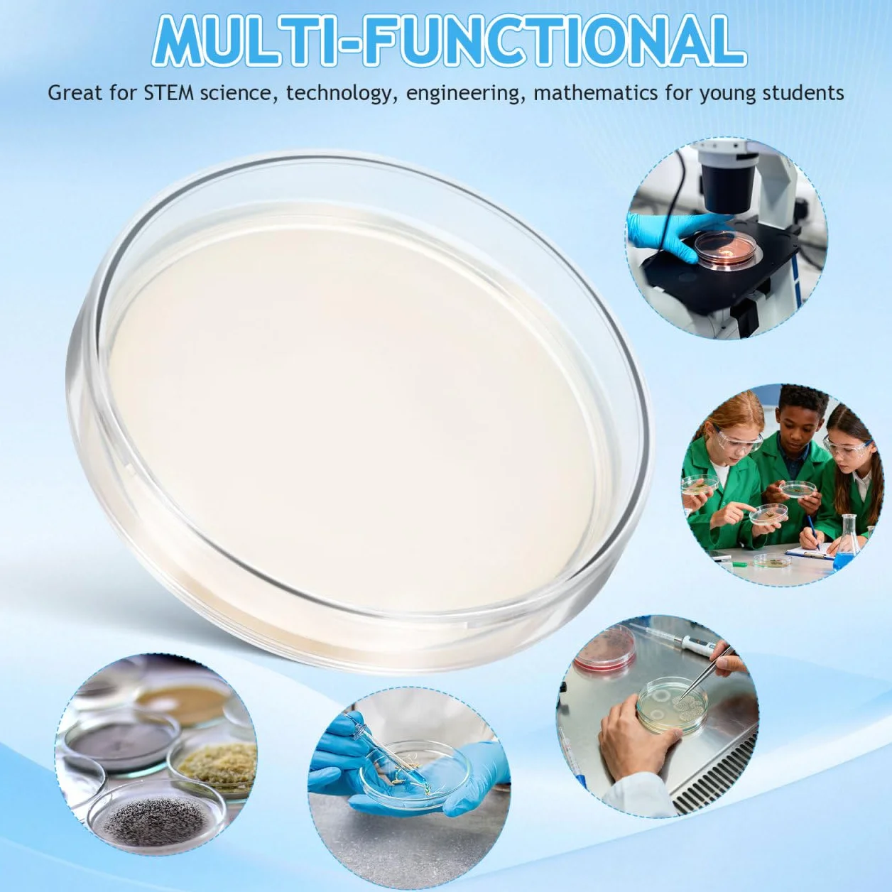 ULTECHNOVO 20 Piastre Di Petri Con Agar Preversato Per Esperimenti Scientifici Piastre Da Laboratorio 7X7Cm Ideali Per Scienze Stem E Progetti Didattici
