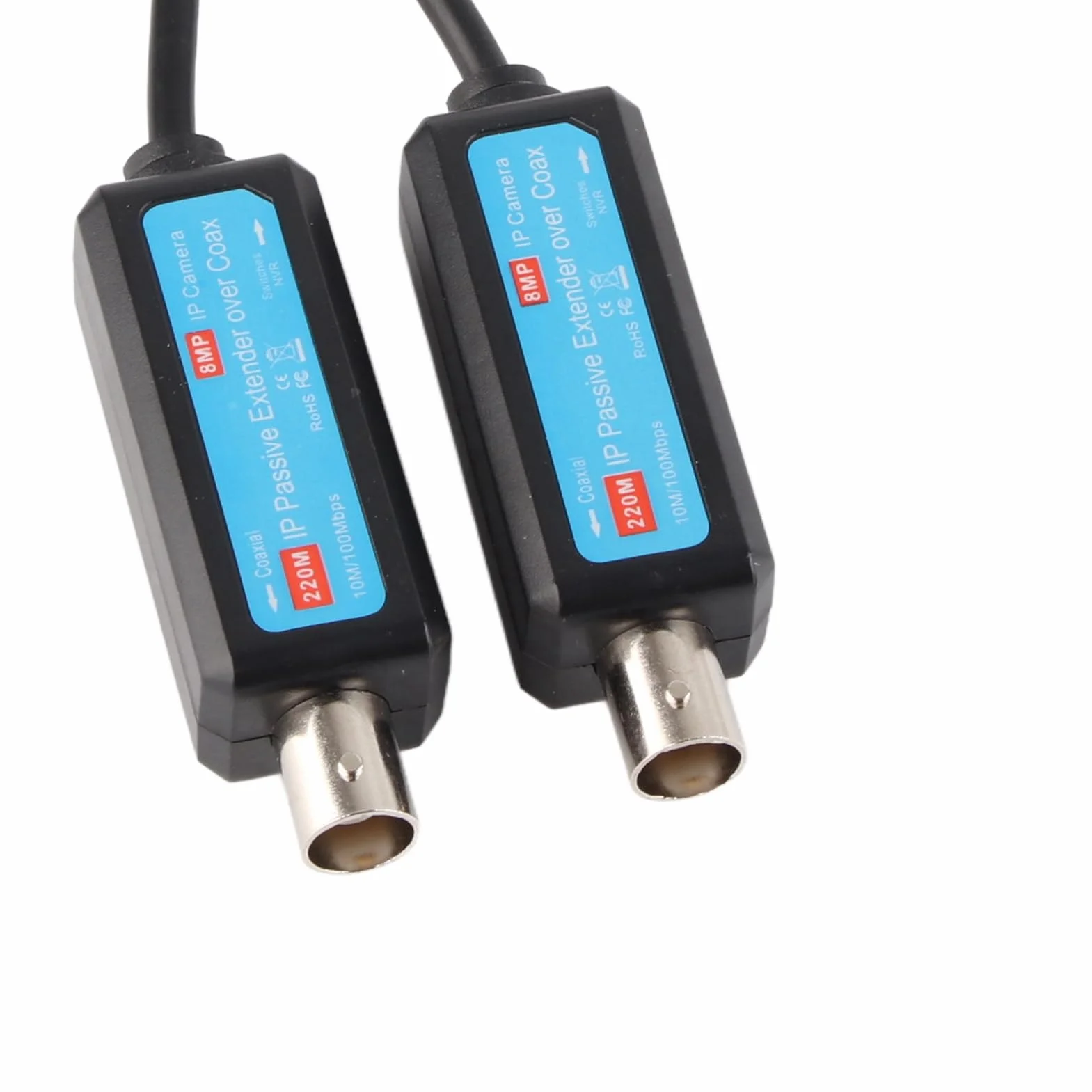 Extender Coassiale Coax over Ethernet Trasmettitore Ricevitore IP Passiva 10/100 Mbps 220 M