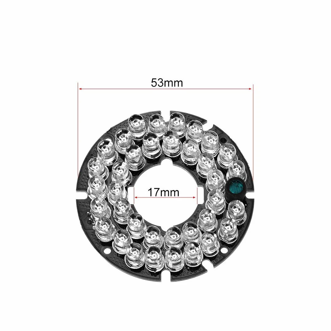 Piastra Rotonda IR 36 LED 850 nm 90° per Telecamera CCTV 5 Pezzi