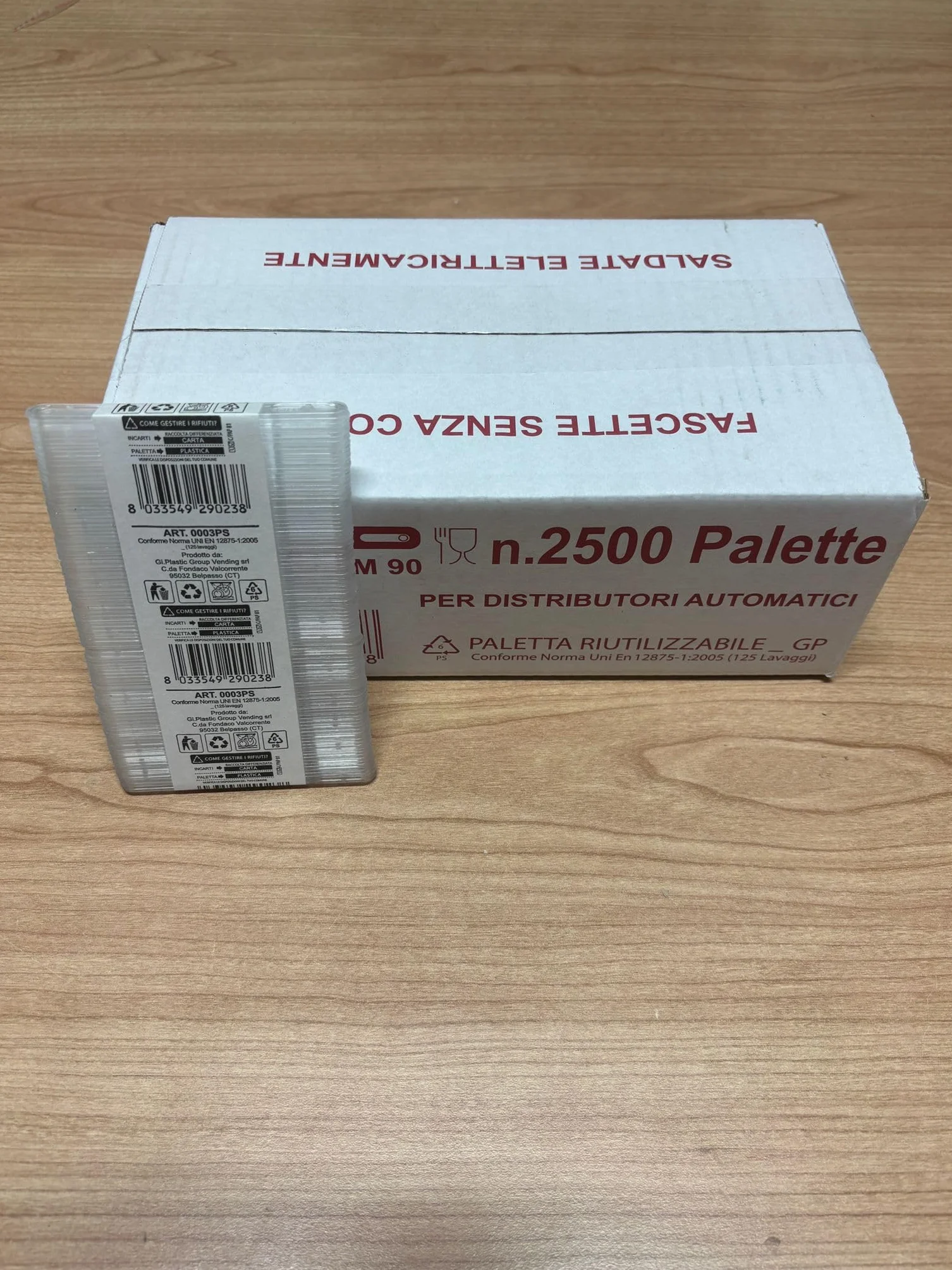Palette in Plastica per Distributori Automatici – 5000 Pezzi (2 Scatole da 2500) – Riutilizzabili, 90 mm – Made in Italy