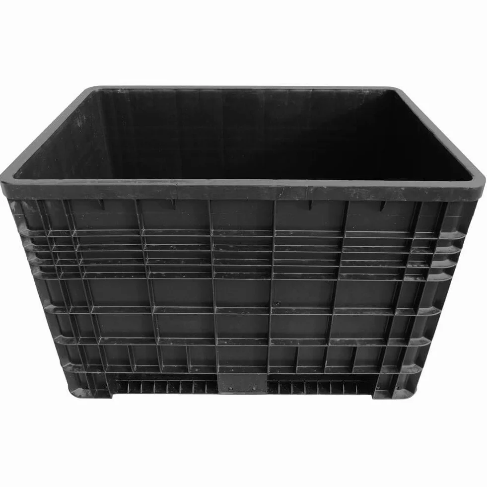 Cassa pallet in plastica (HDPE riciclato) 2 traverse, Mis. 1200 L x 800 P x 800 H mm, portata 250 Kg, volume 530 Lt