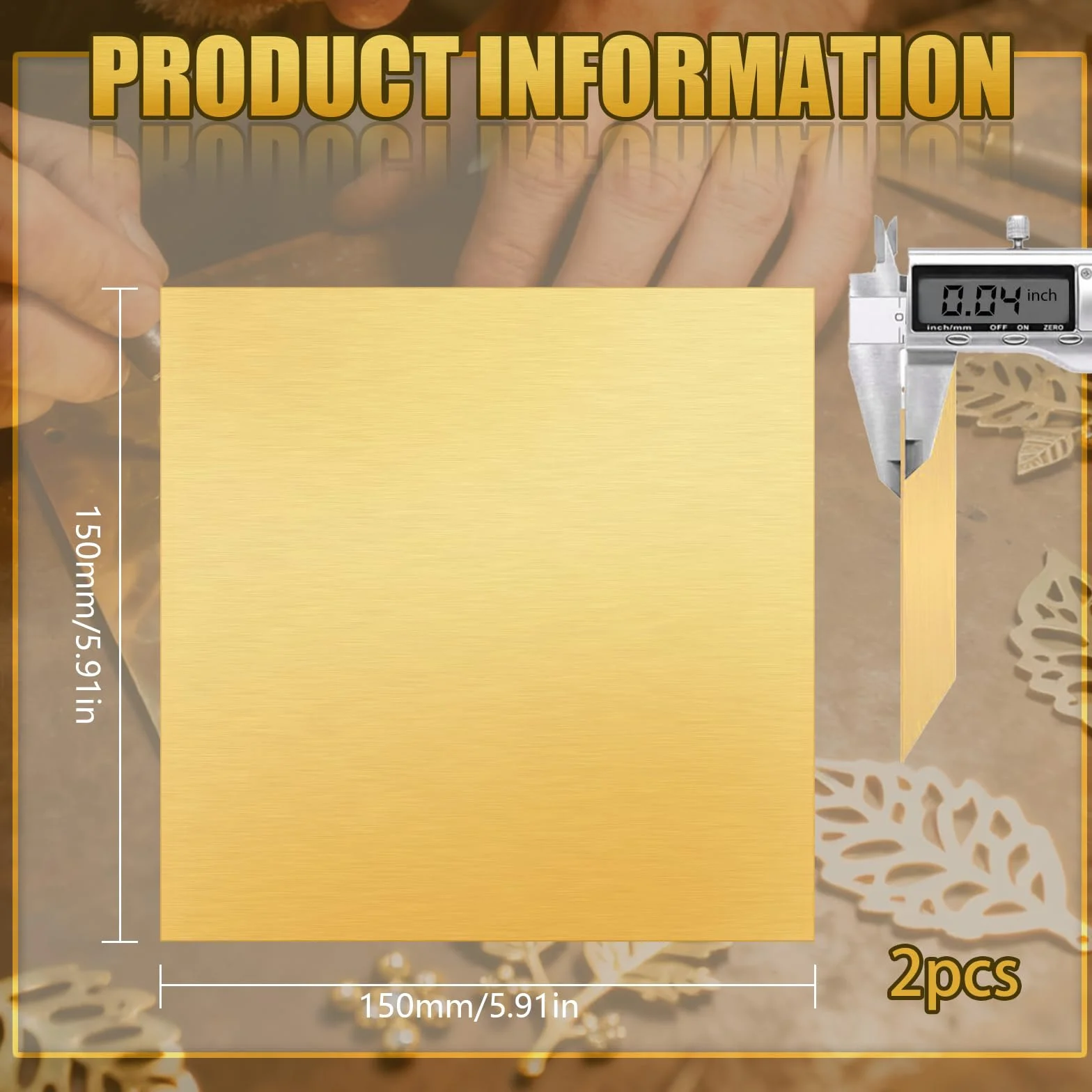 Lamiera di Ottone 2 Pezzi H62 Foglio di Ottone 150 x 150 x 1 mm Piastra in Ottone per Fai da Te, Gioielli, Elettricità, Riparazioni, Industria