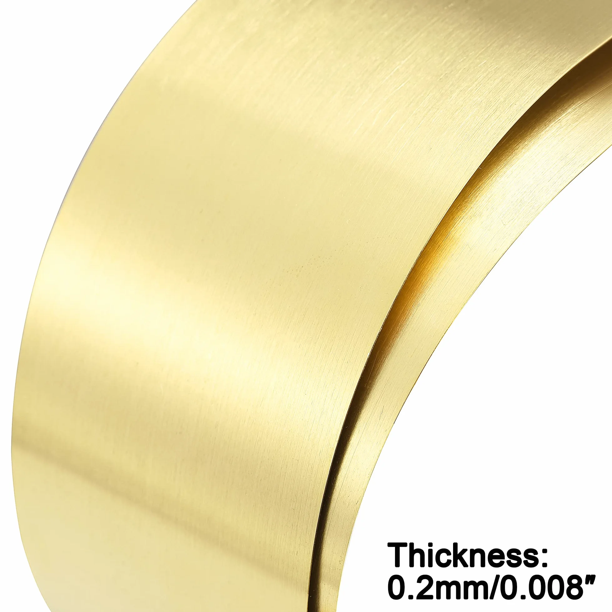 PATIKIL 1000mm x 50mm x 0.2mm Ottone Lastra Rotolo, 1pz Metallo Lamina Lastra per Fai da Te Progetti, Ottone Tono