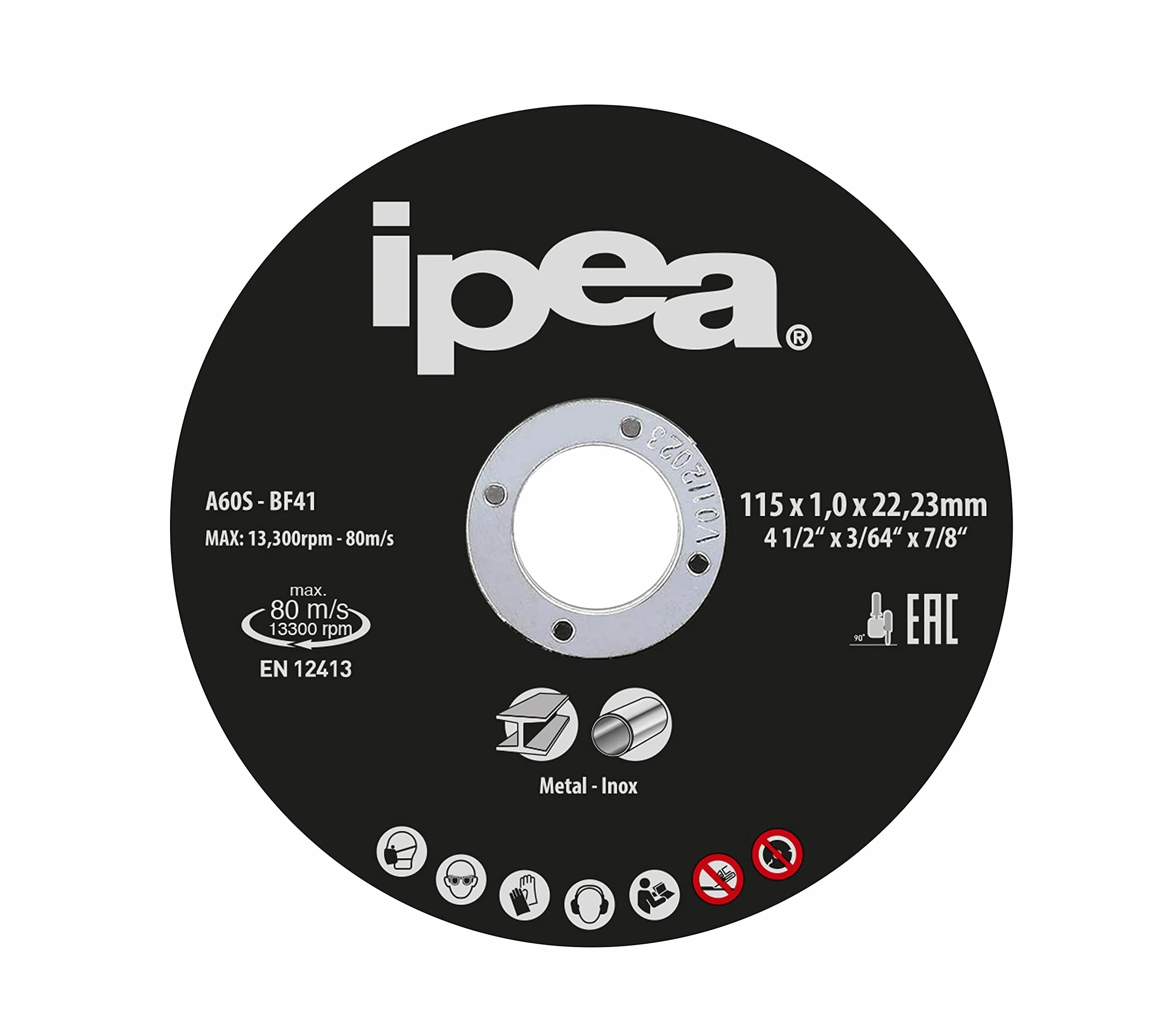IPEA Dischi da Taglio in Metallo e Acciaio Inossidabile - 10 Pezzi - Disco per Smerigliatrice Angolare e Flessibile - Lame da Taglio per Metallo, Ferro, Alluminio - Misure 115 x 1 x 22 mm