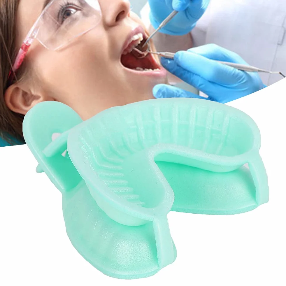 Vassoi dentali monouso al fluoro, doppio strato, kit 50 pezzi (S)