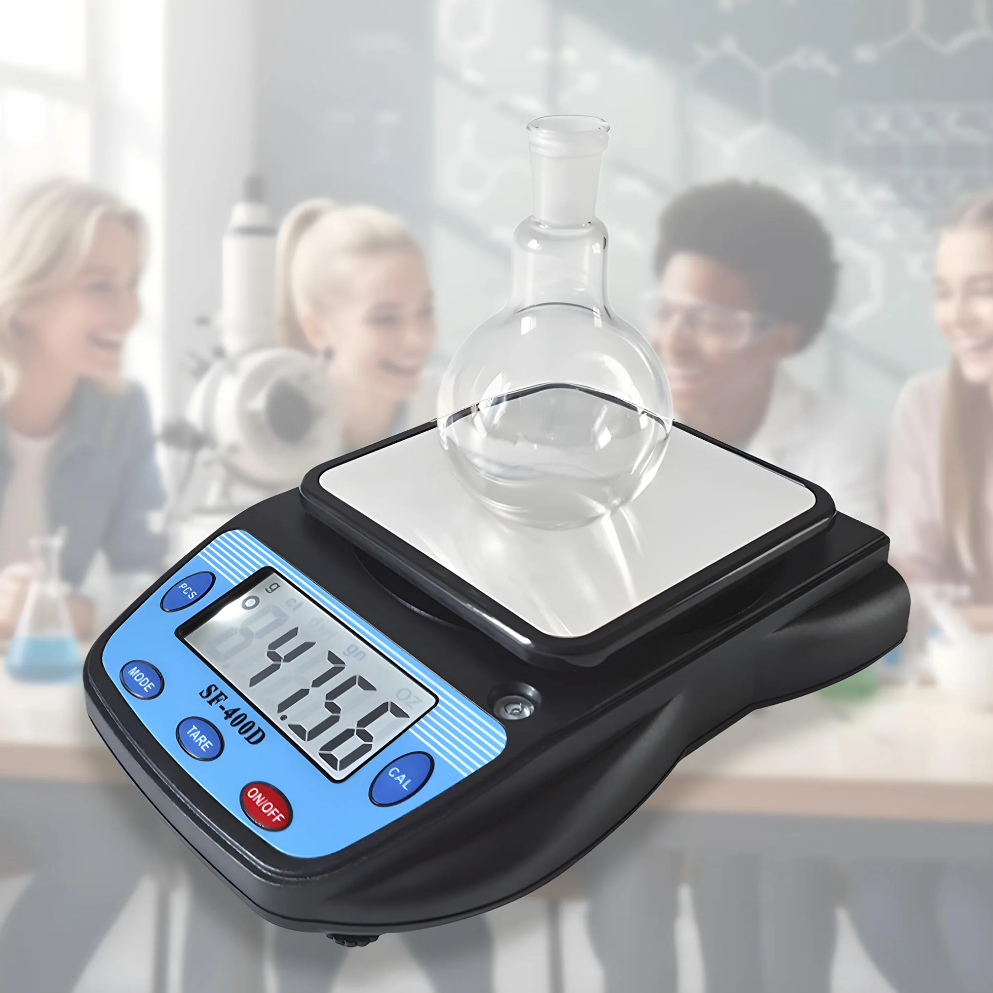 Eosphorus Bilancia Digitale di Alta Precisione 600g/0,01g con Piatto Quadrato, Bilancia Professionale per Laboratorio, Gioielleria e Monete, Funzione Tara, Doppia Alimentazione USB/AC