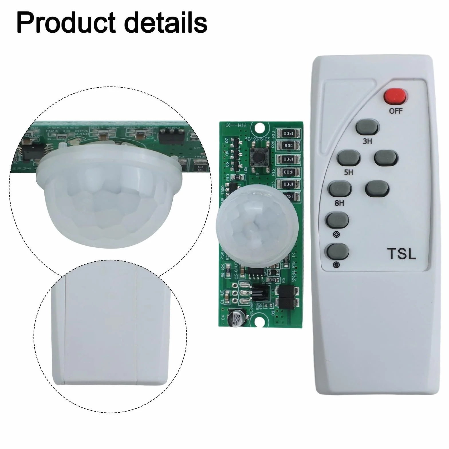 Yuanpgky Circuito solare dell'iluminazione stradale con telecomando per batterie al litio 3.2V/3.7V, Ingresso pannello solare 5V-6V, Potenza di uscita del LED 10W, Materiale in fibra di vetro per
